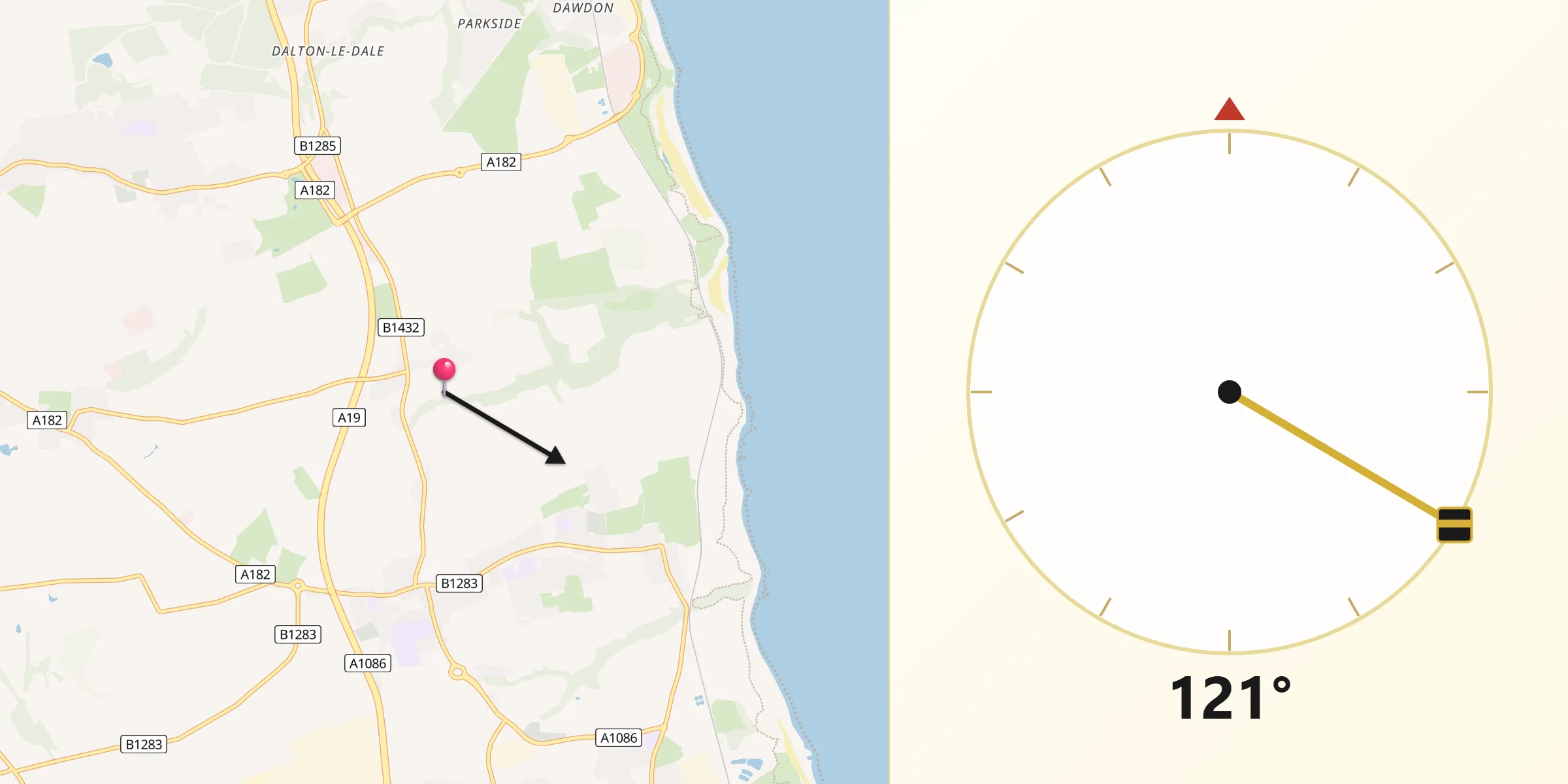 Qibla Direction from Hawthorn