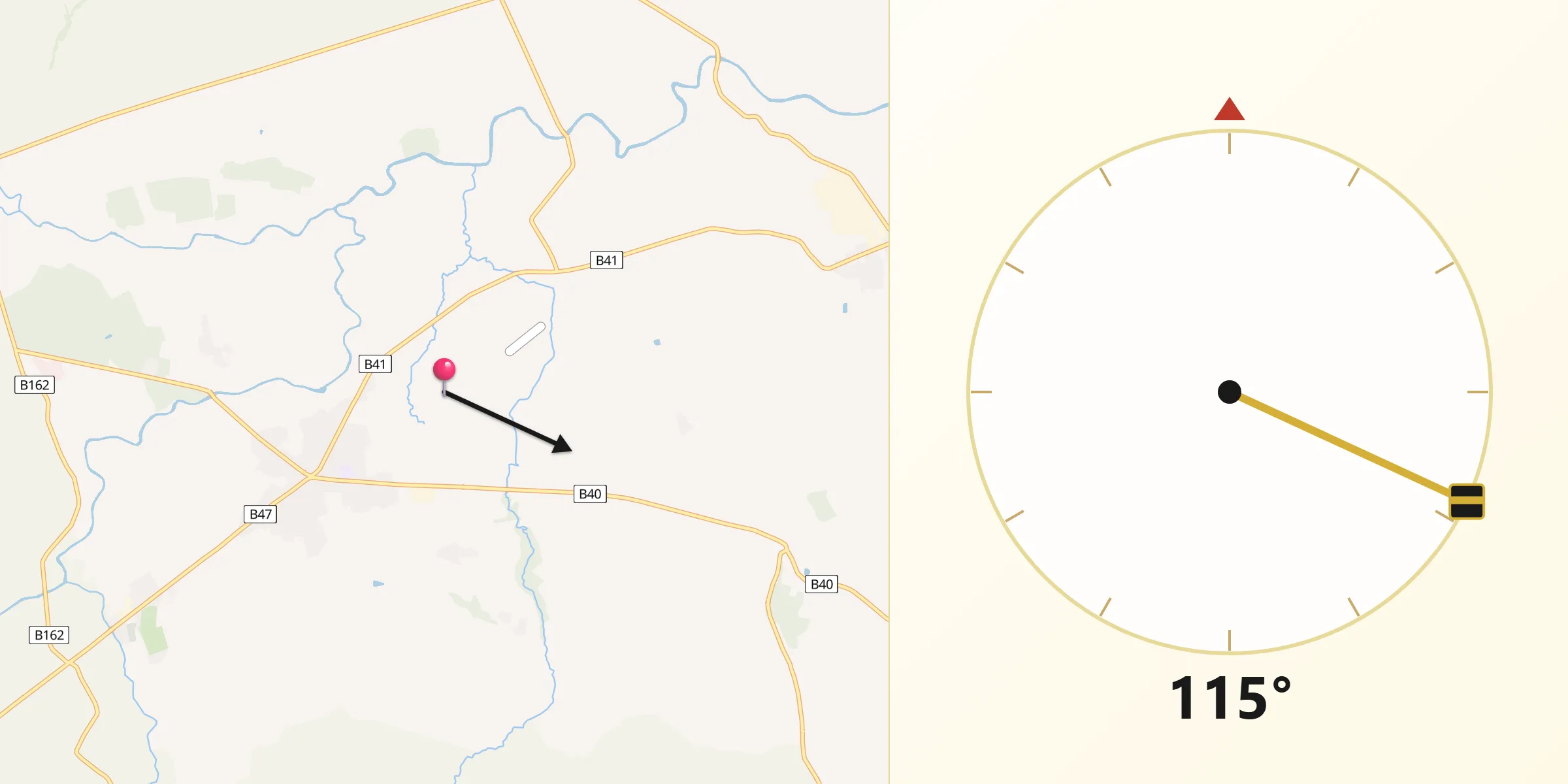 Qibla Direction from Draperstown