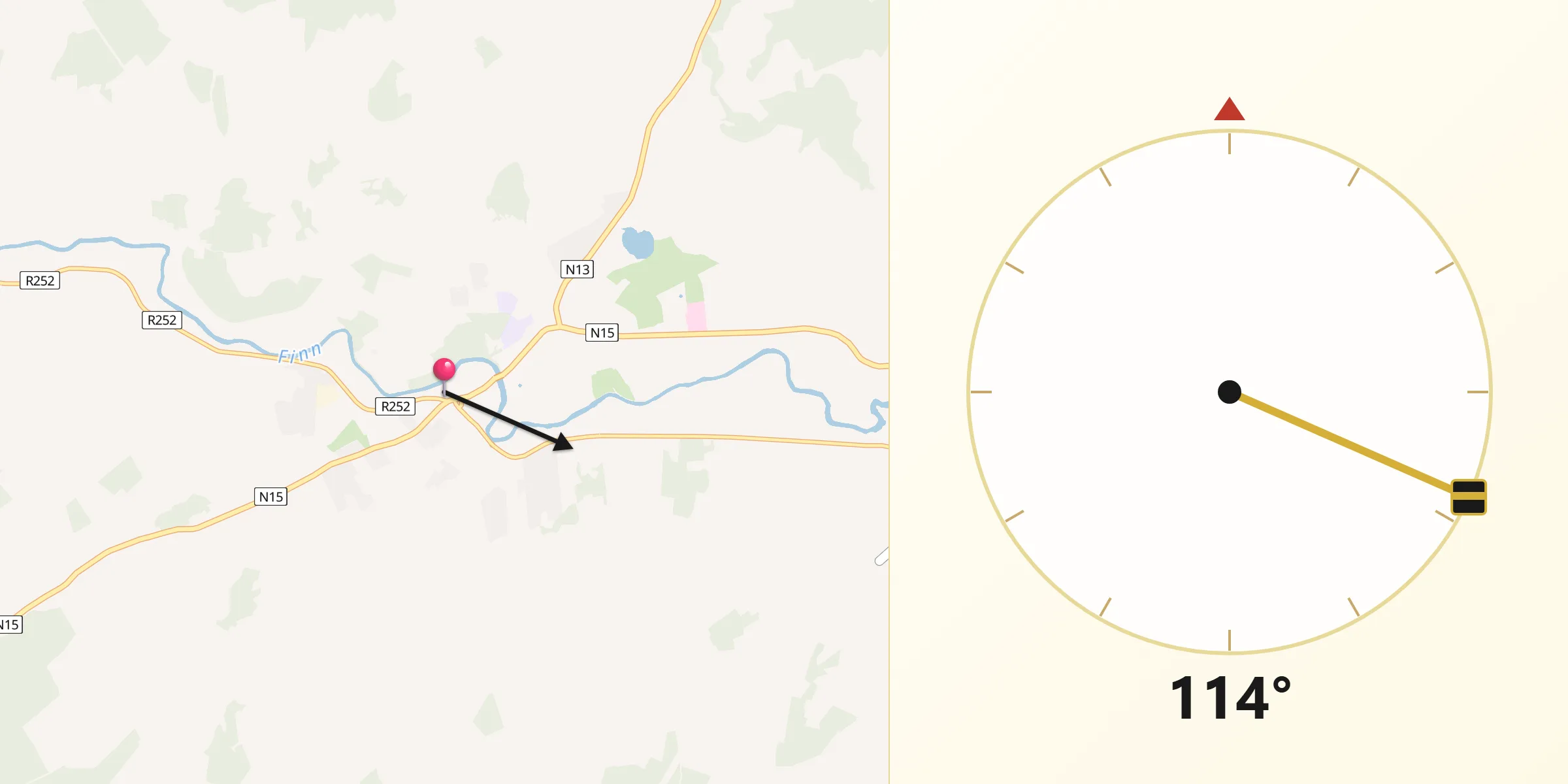 Qibla Direction from Ballybofey