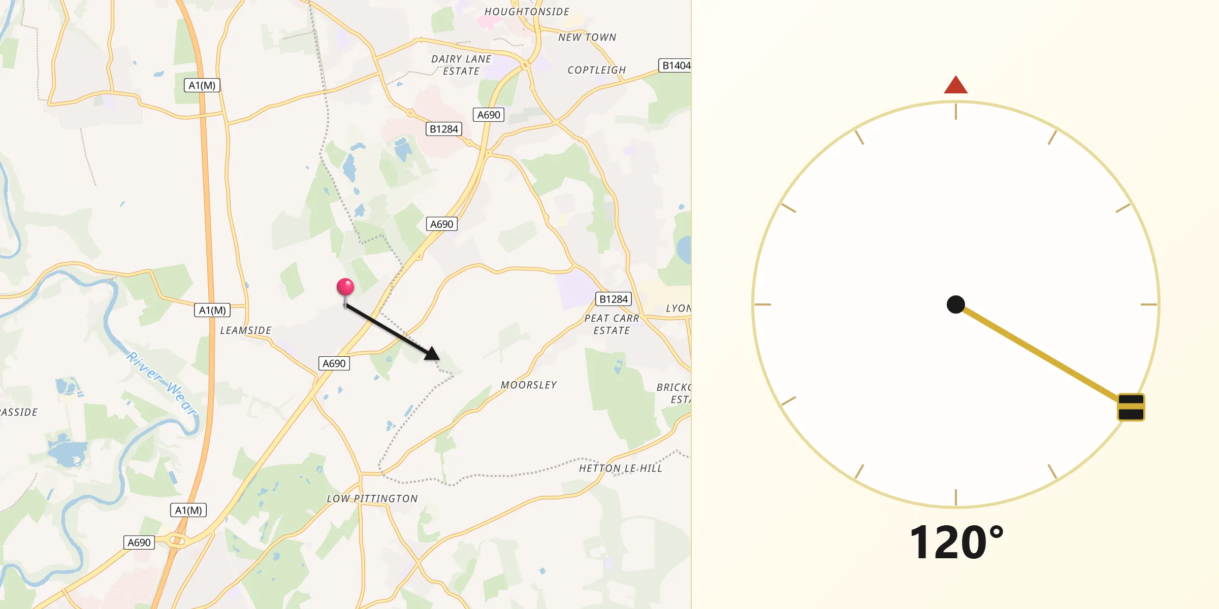 Qibla Direction from West Rainton