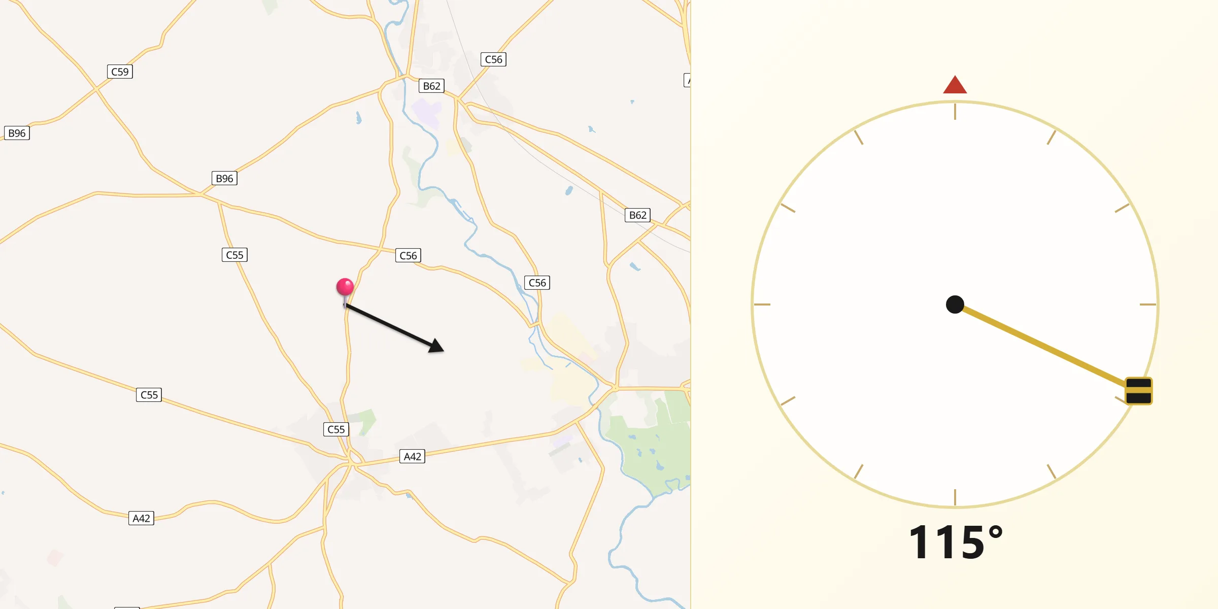 Qibla Direction from Ahoghill
