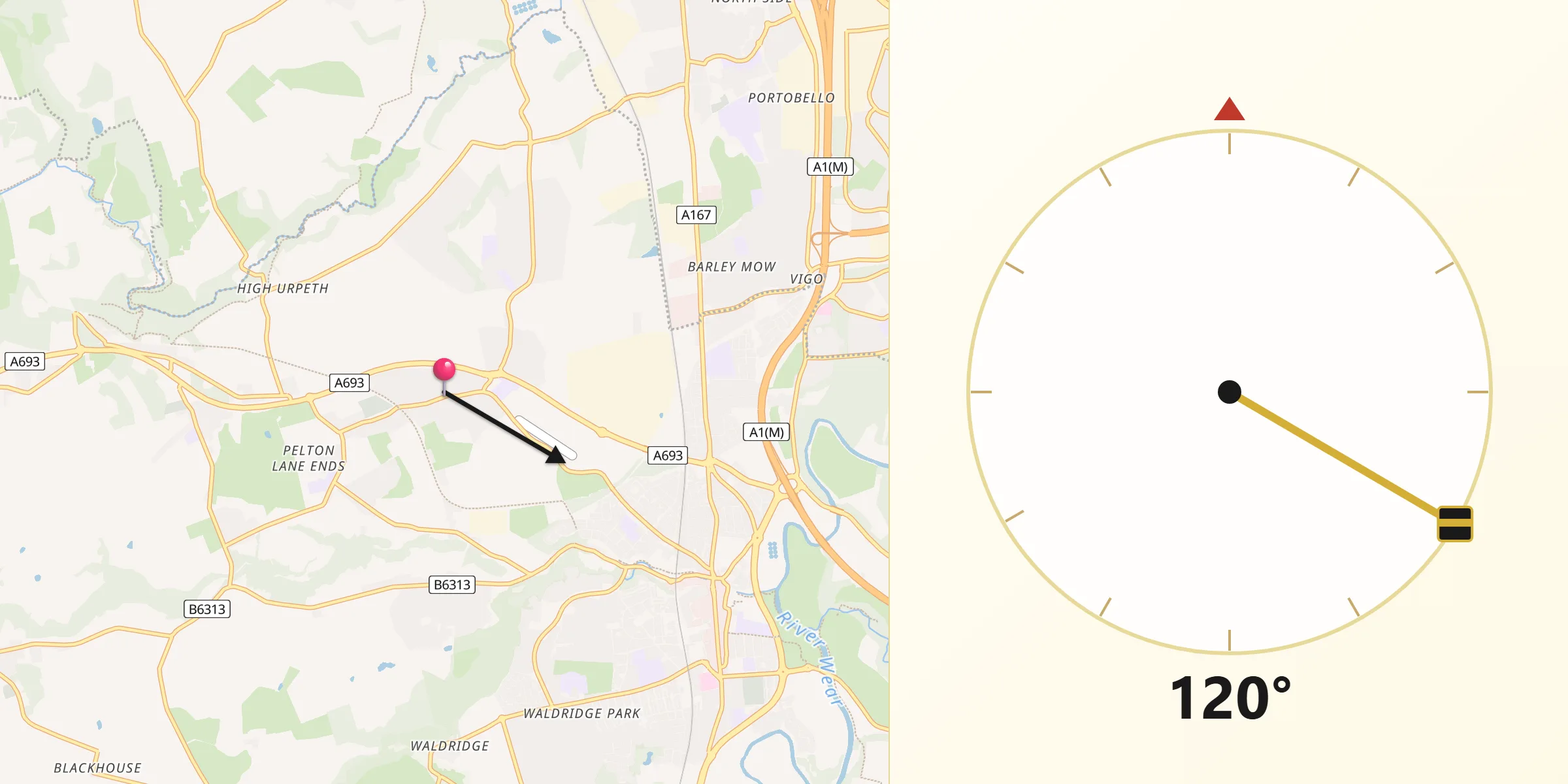 Qibla Direction from Pelton