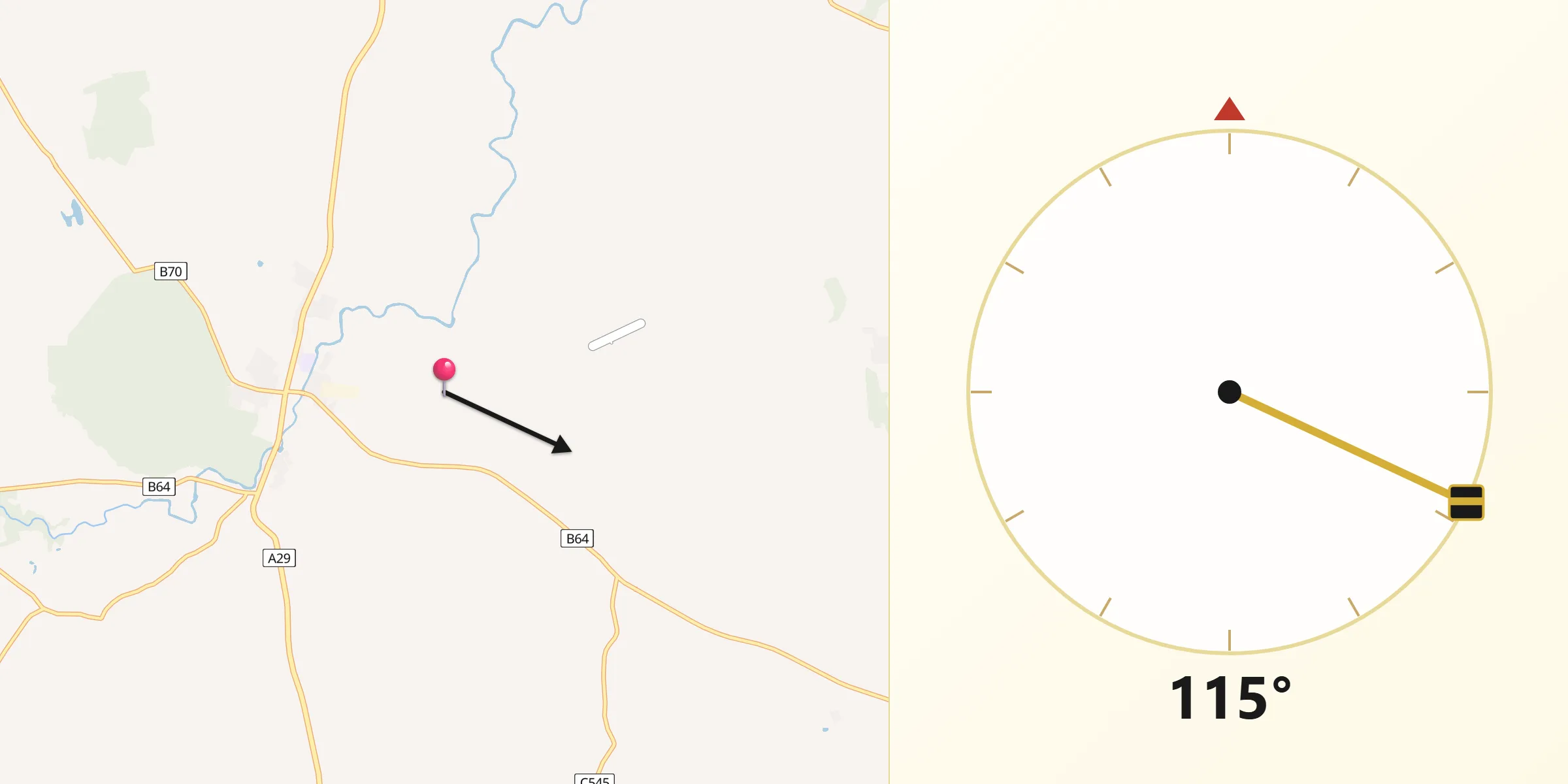 Qibla Direction from Garvagh