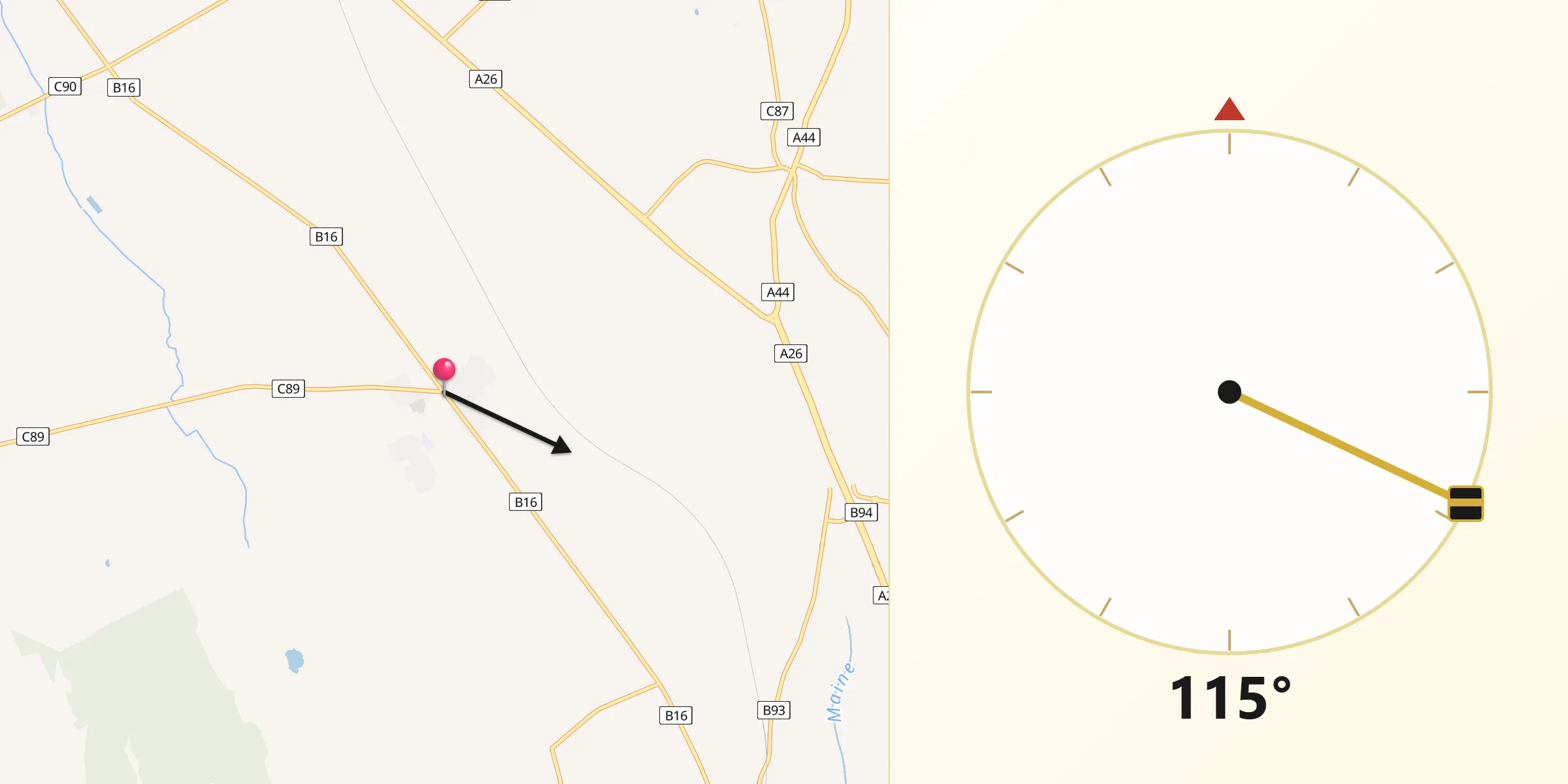 Qibla Direction from Dunloy