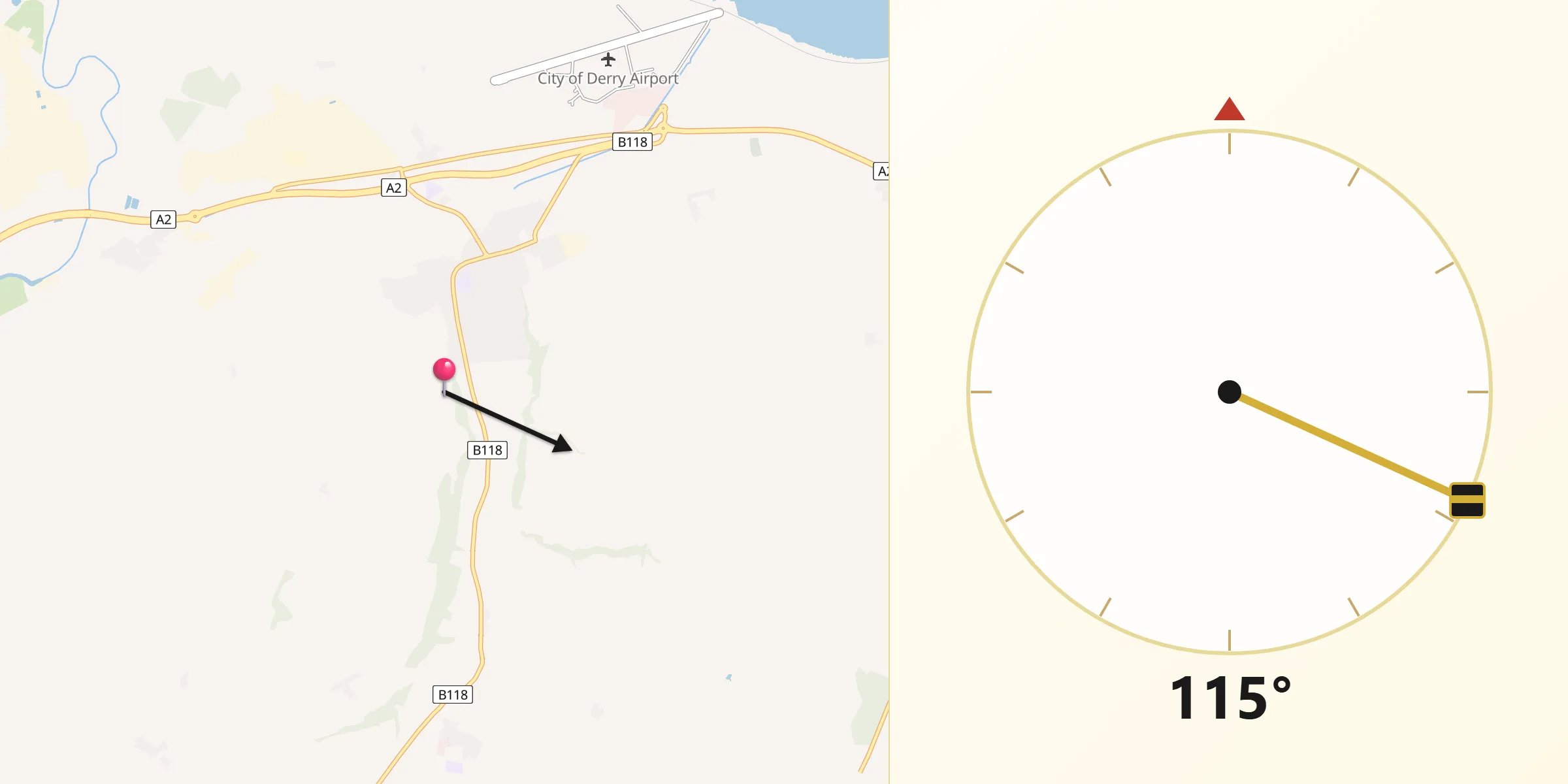 Qibla Direction from Eglinton