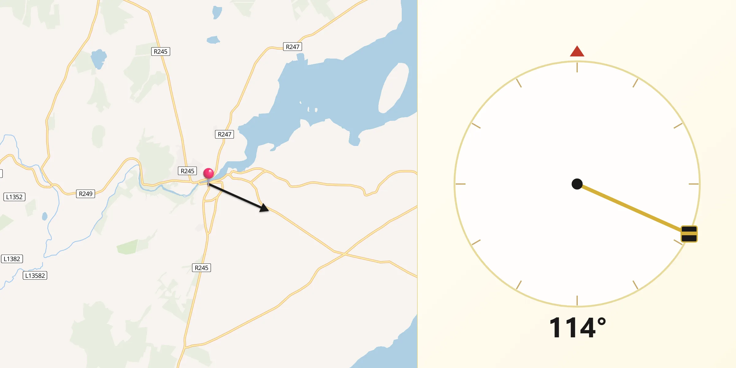 Qibla Direction from Ramelton