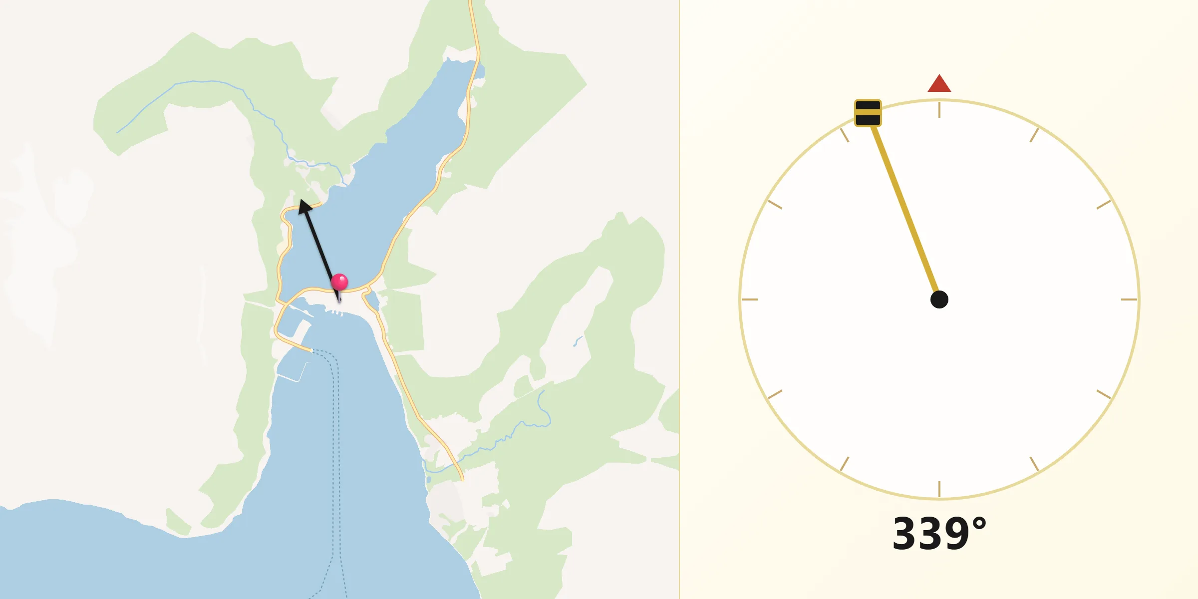 Qibla Direction from King Cove