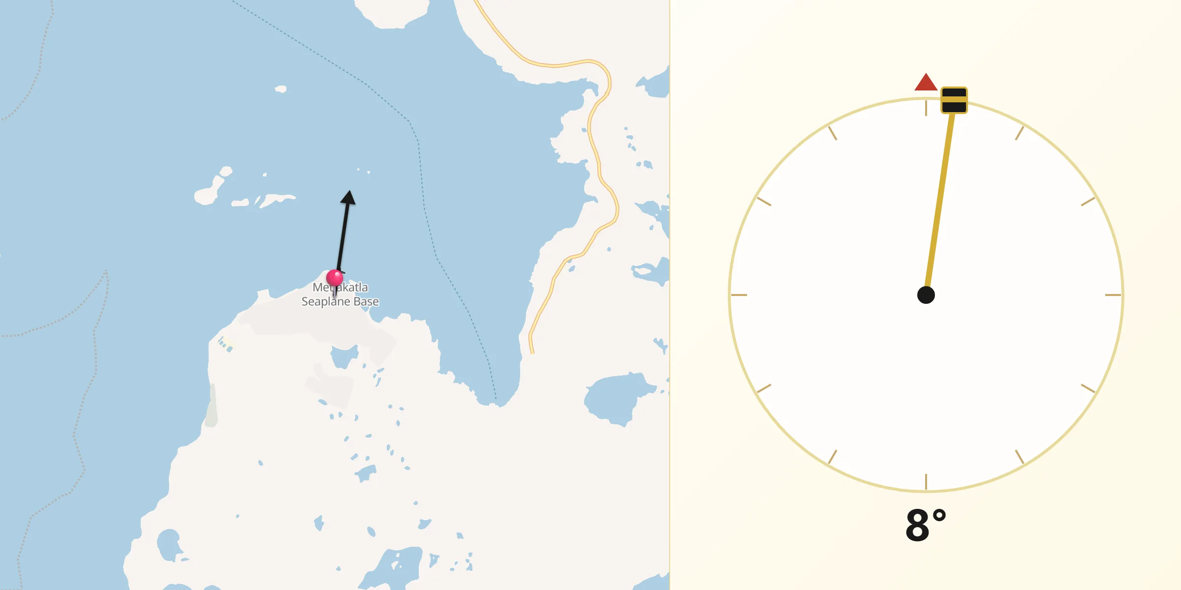Qibla Direction from Metlakatla
