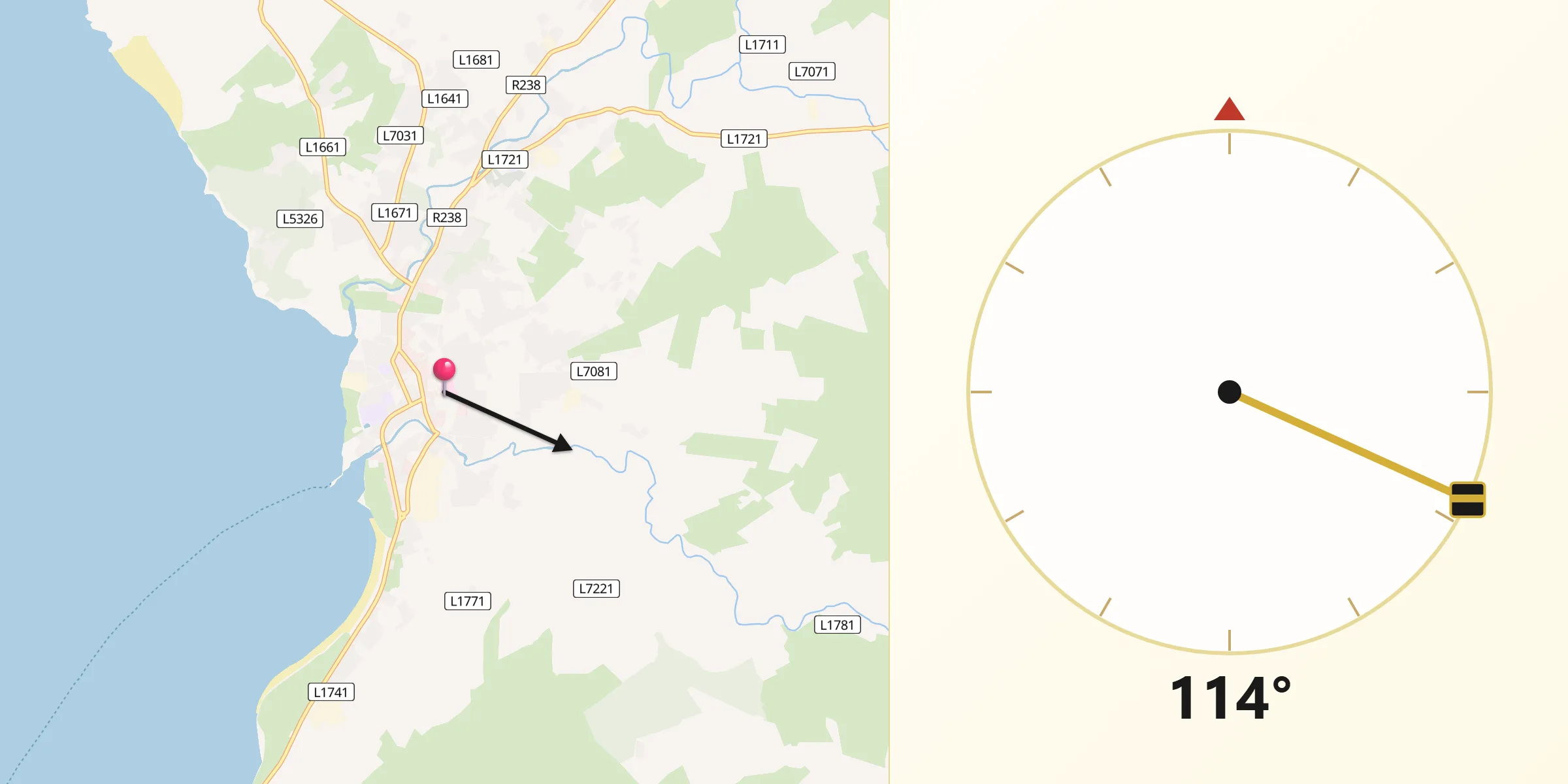 Qibla Direction from Buncrana