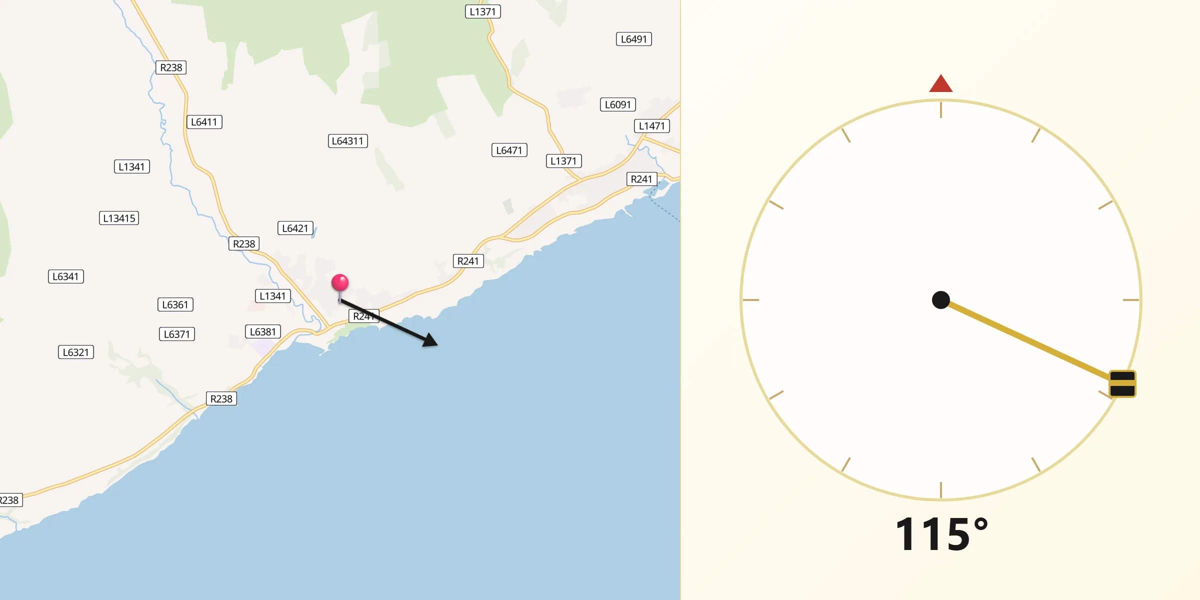 Qibla Direction from Moville
