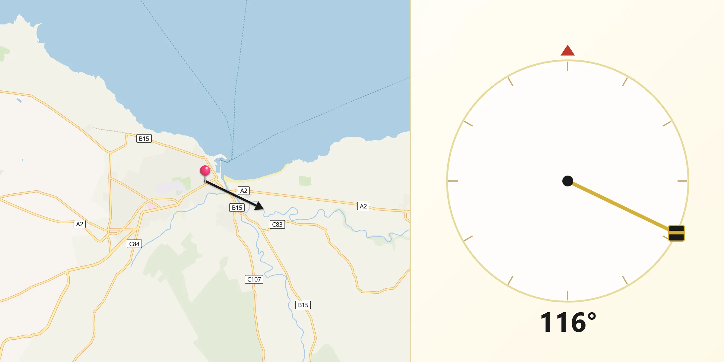 Qibla Direction from Ballycastle