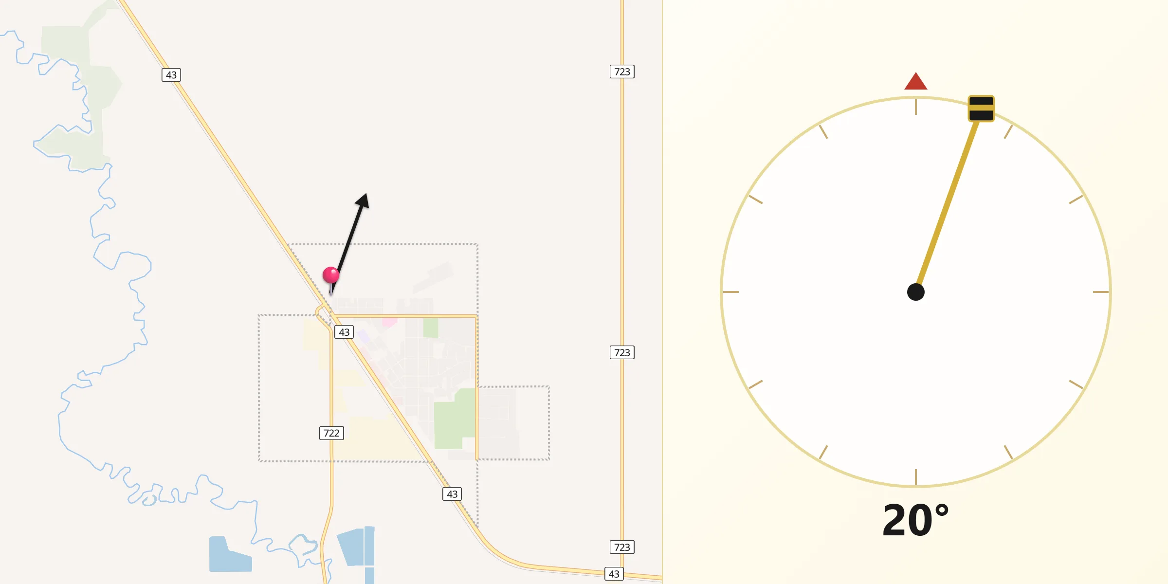 Qibla Direction from Beaverlodge