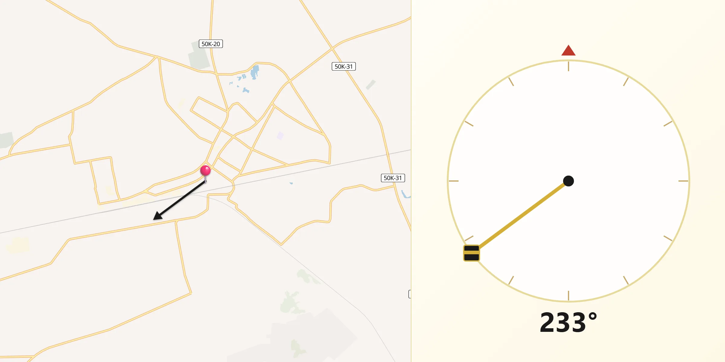 Направление Киблы из Татарск