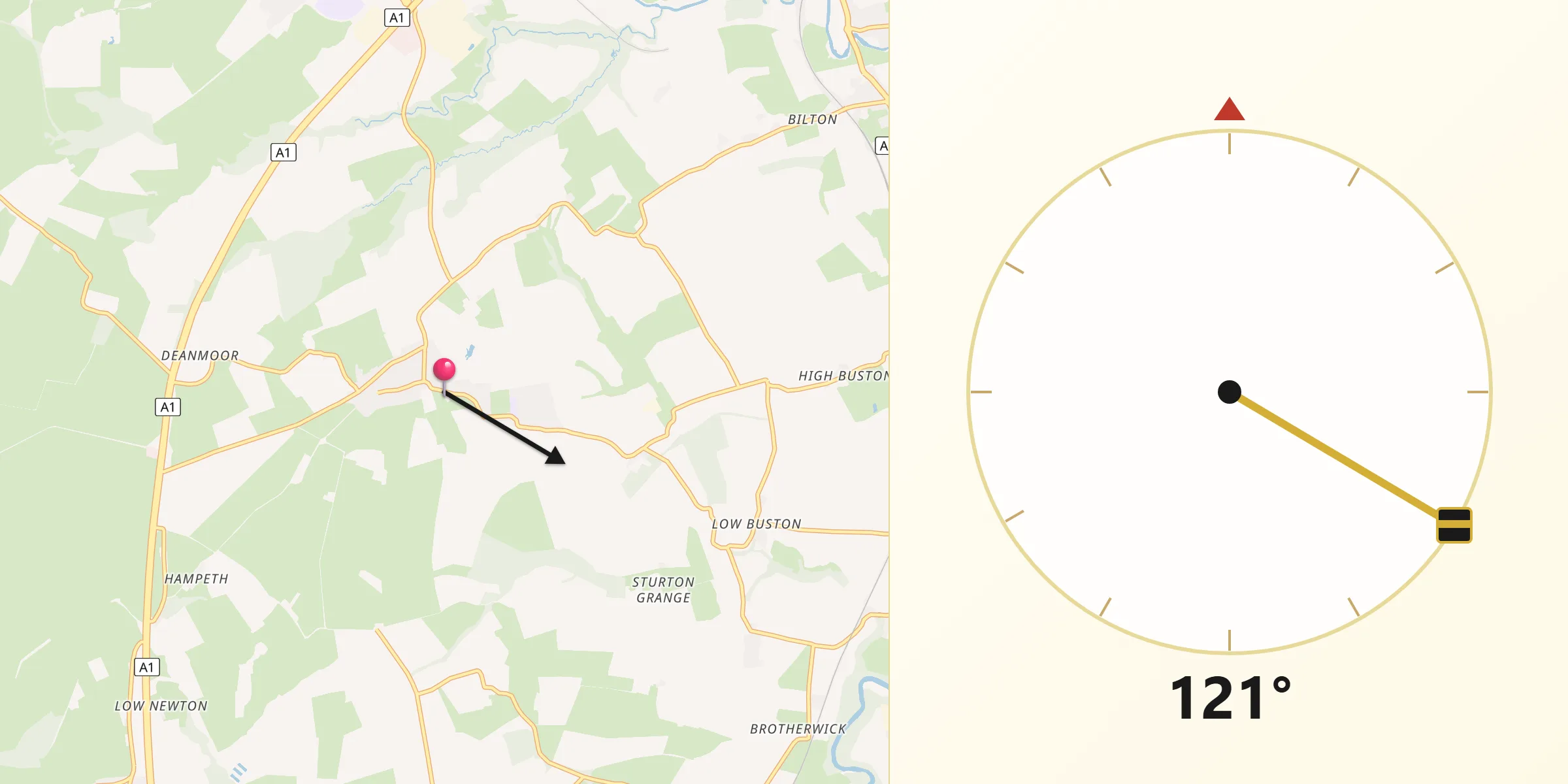 Qibla Direction from Shilbottle