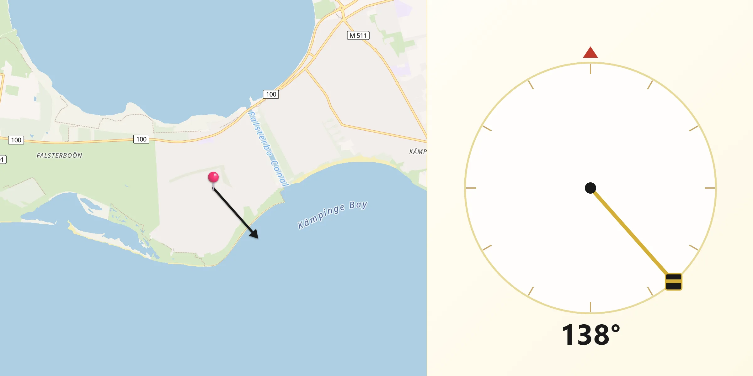 Qibla Riktning från Ljunghusen