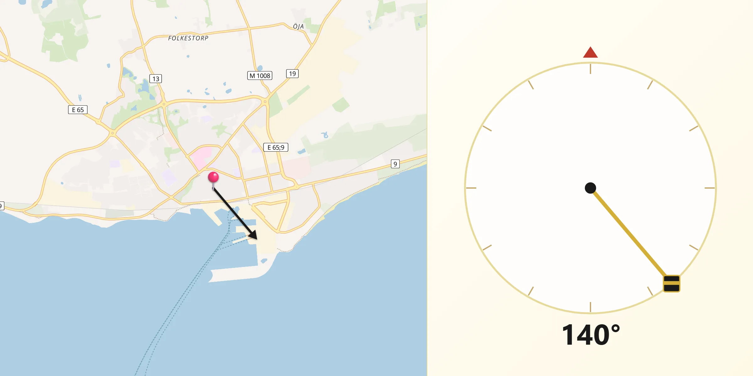 Qibla Riktning från Ystad