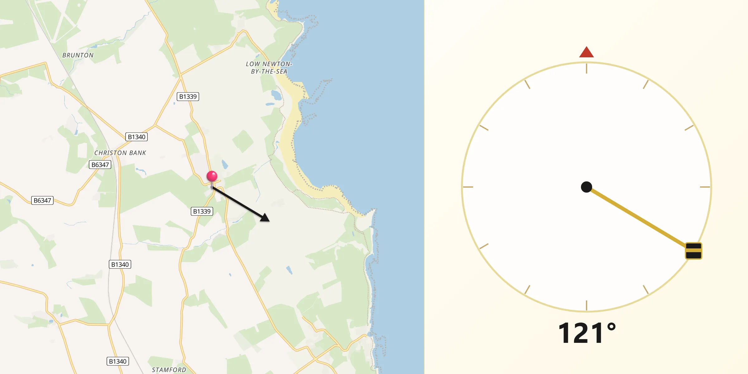 Qibla Direction from Embleton