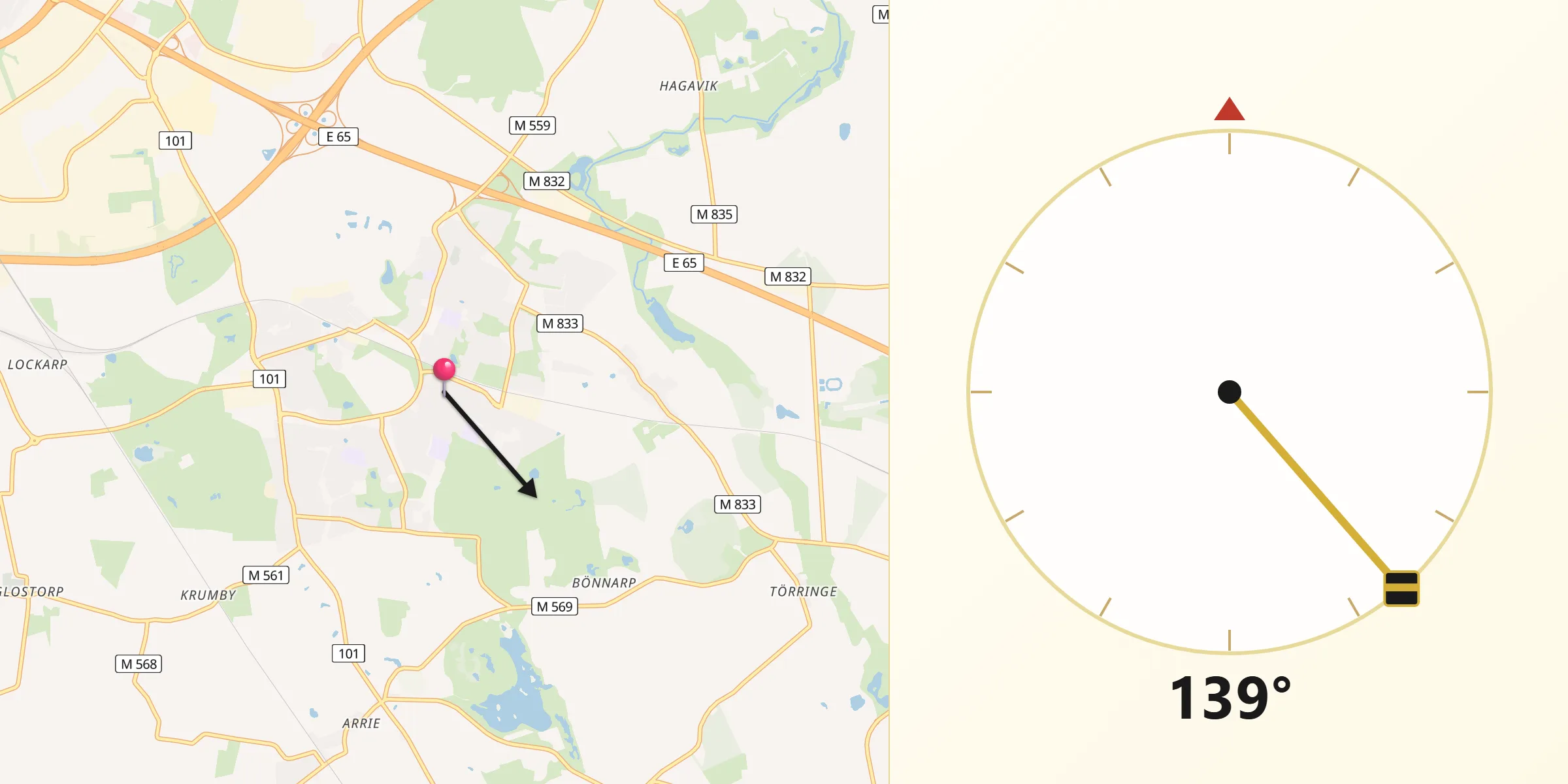 Qibla Riktning från Oxie