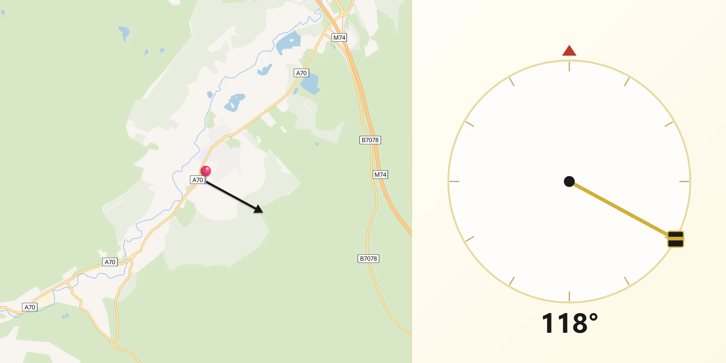 Qibla Direction from Douglas