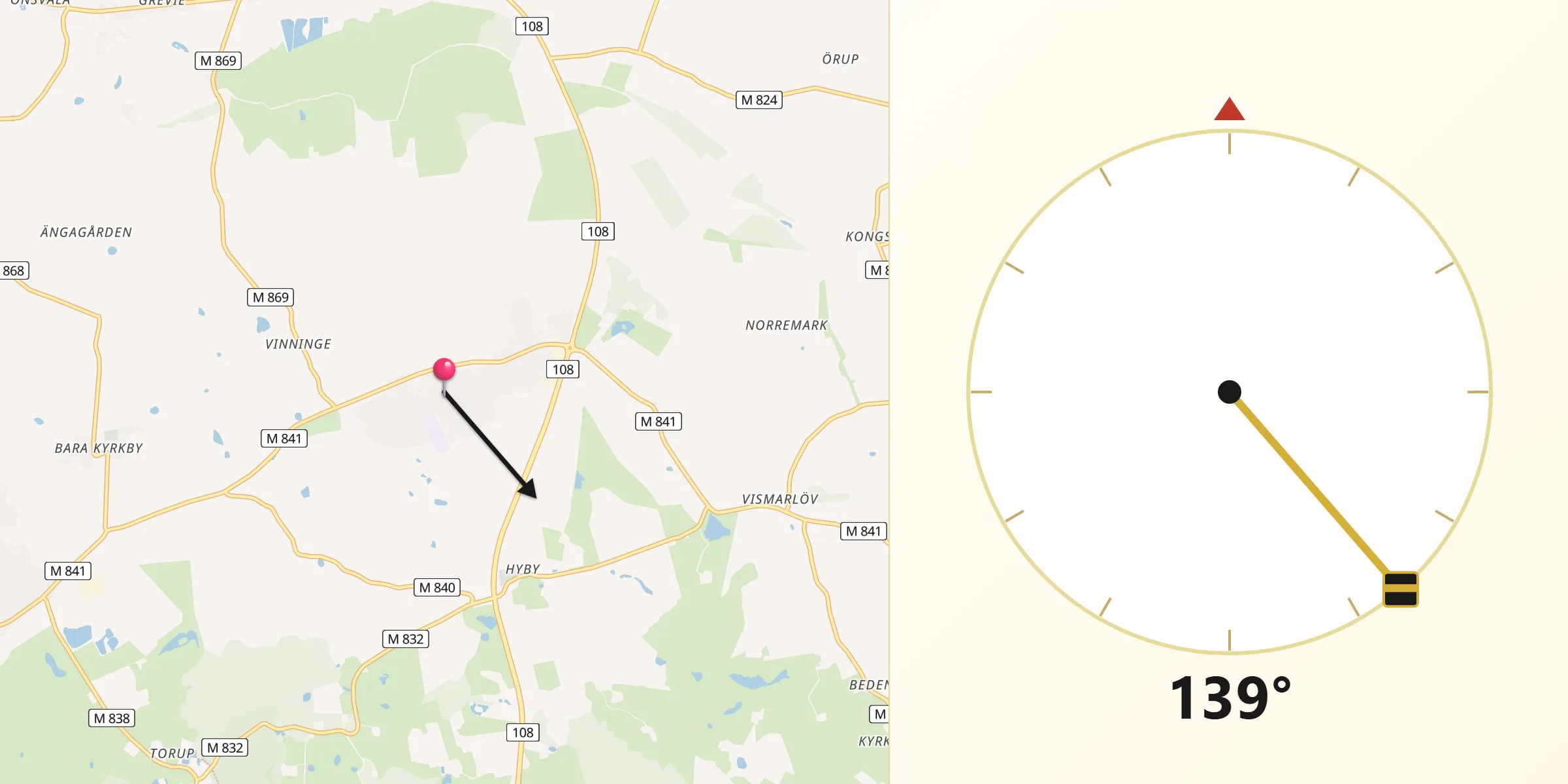 Qibla Riktning från Klågerup