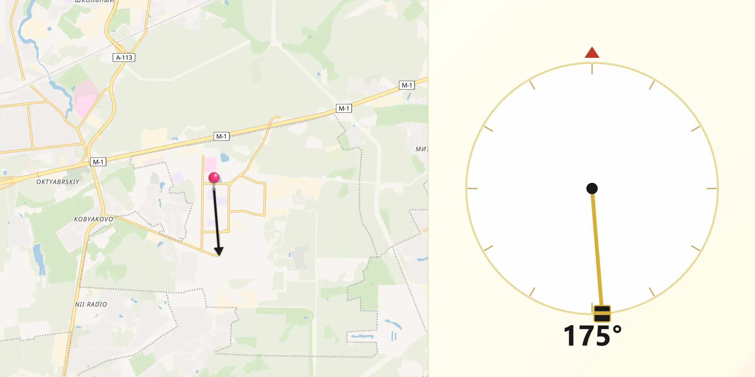 Направление Киблы из Краснознаменск
