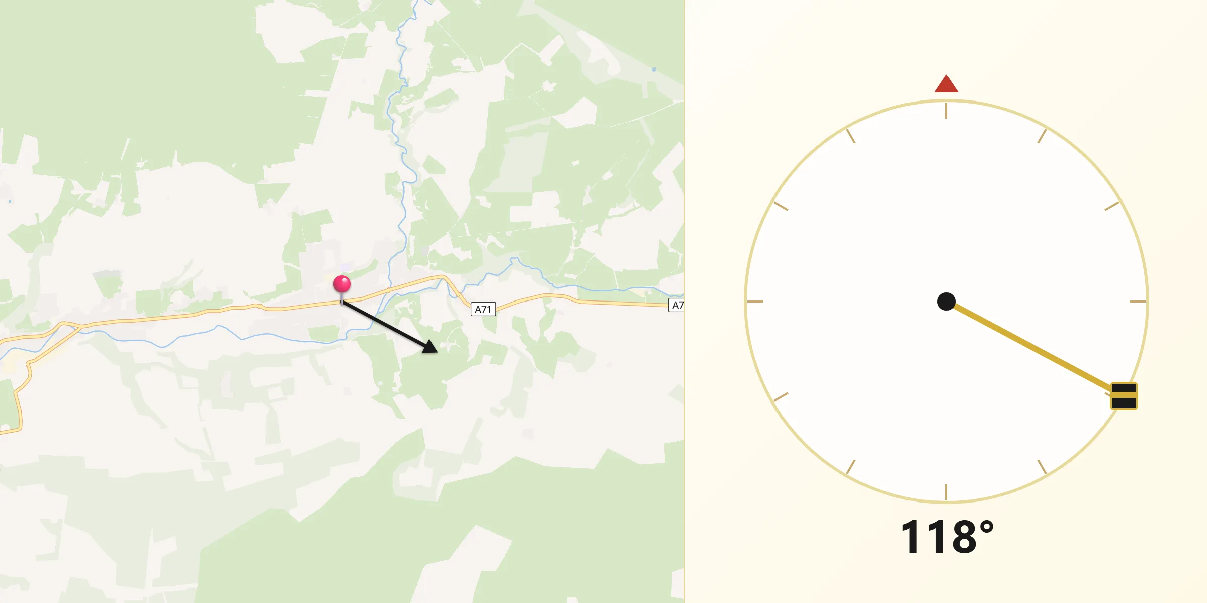 Qibla Direction from Darvel