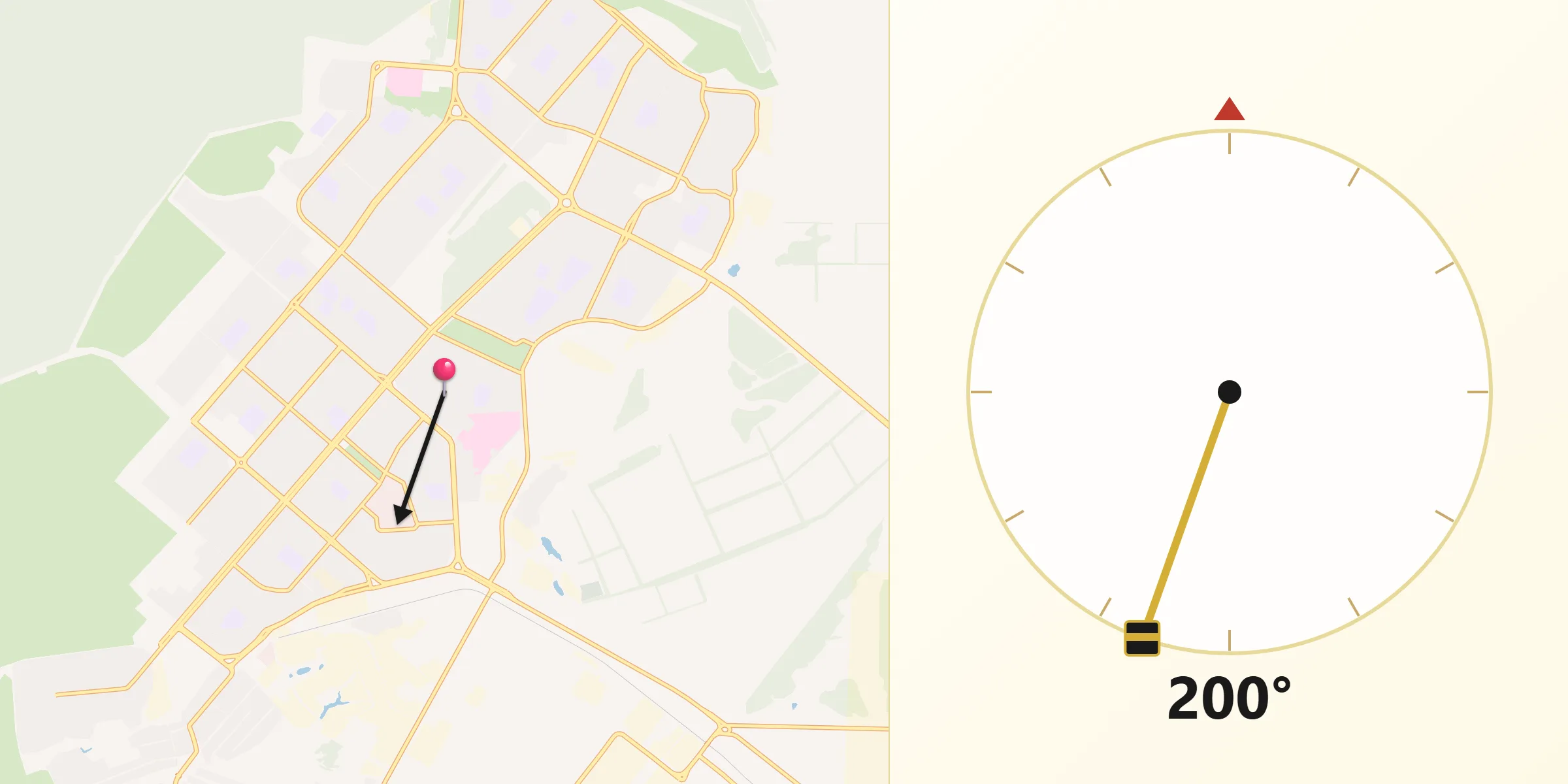 Направление Киблы из Gorod Nizhnekamsk