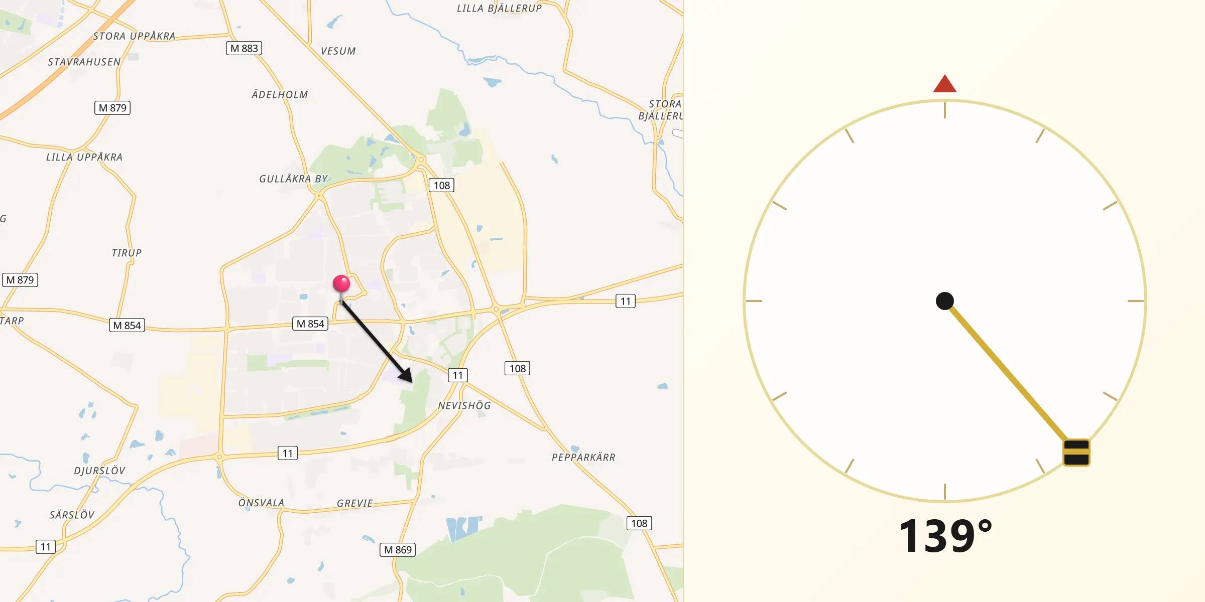 Qibla Riktning från Staffanstorp