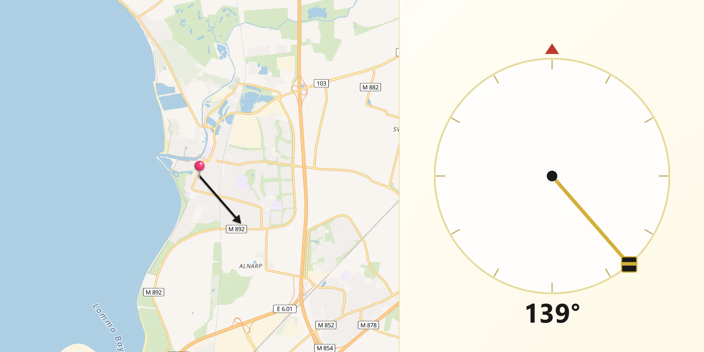 Qibla Riktning från Lomma