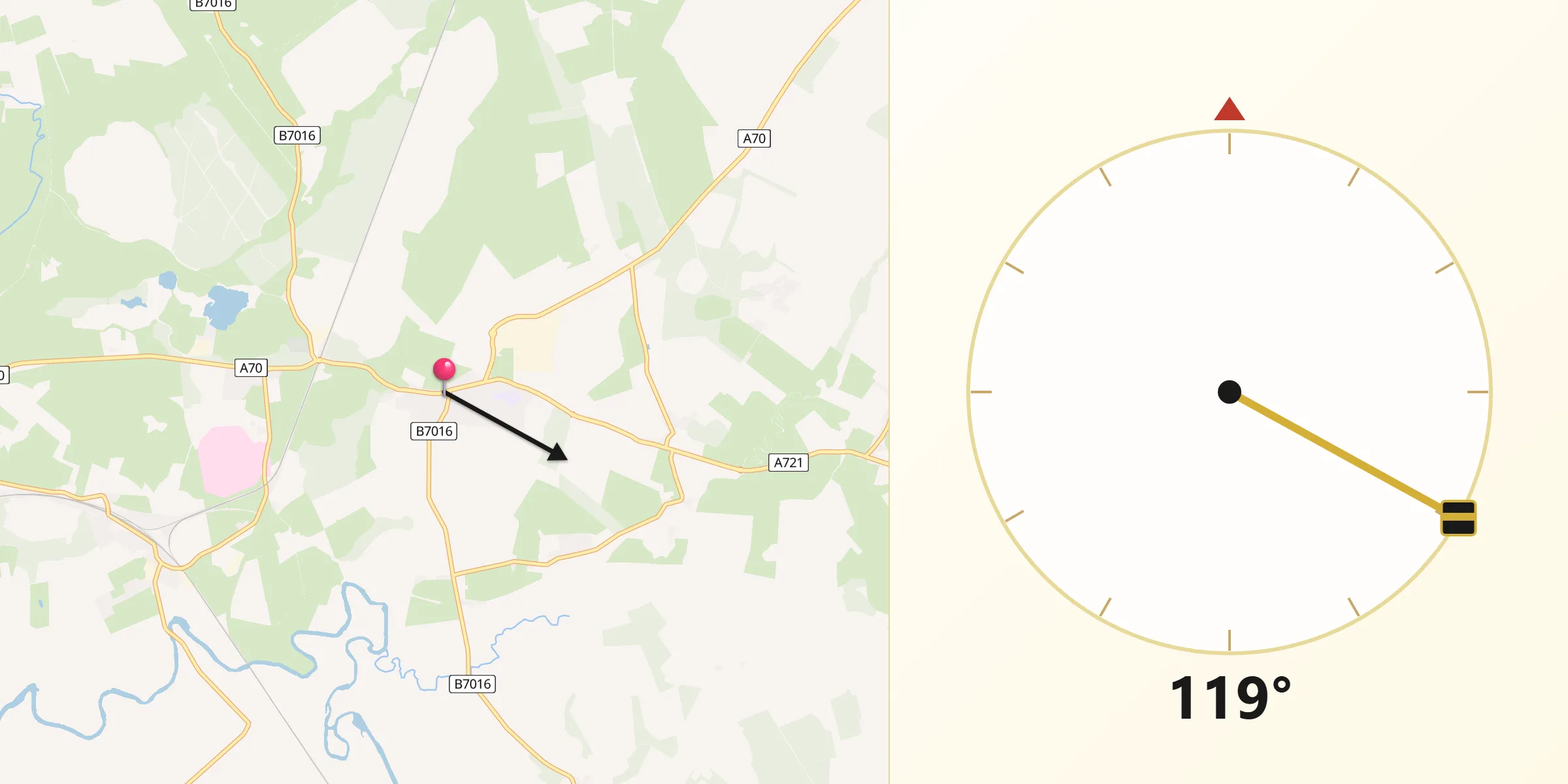 Qibla Direction from Carnwath