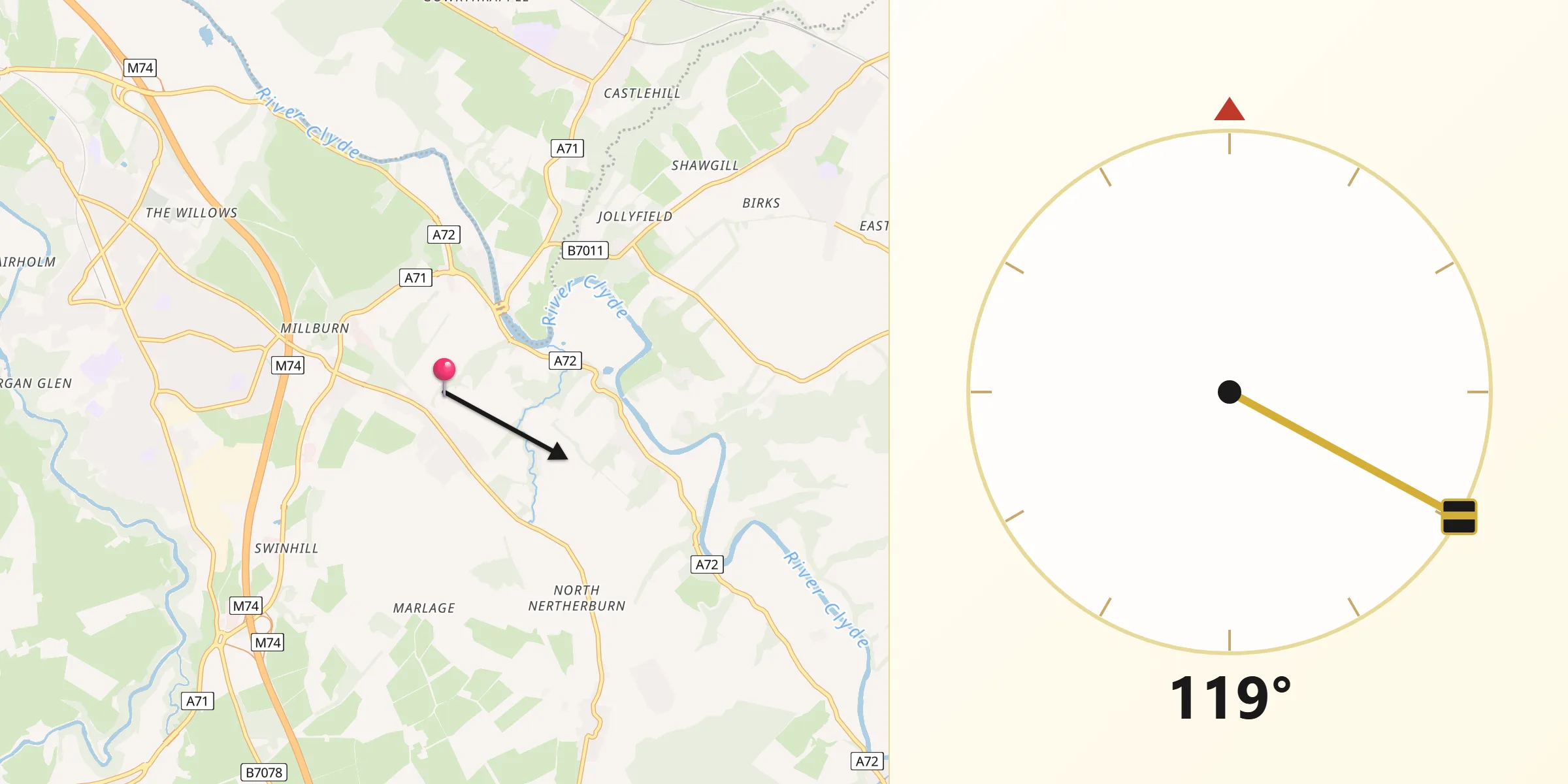Qibla Direction from Ashgill