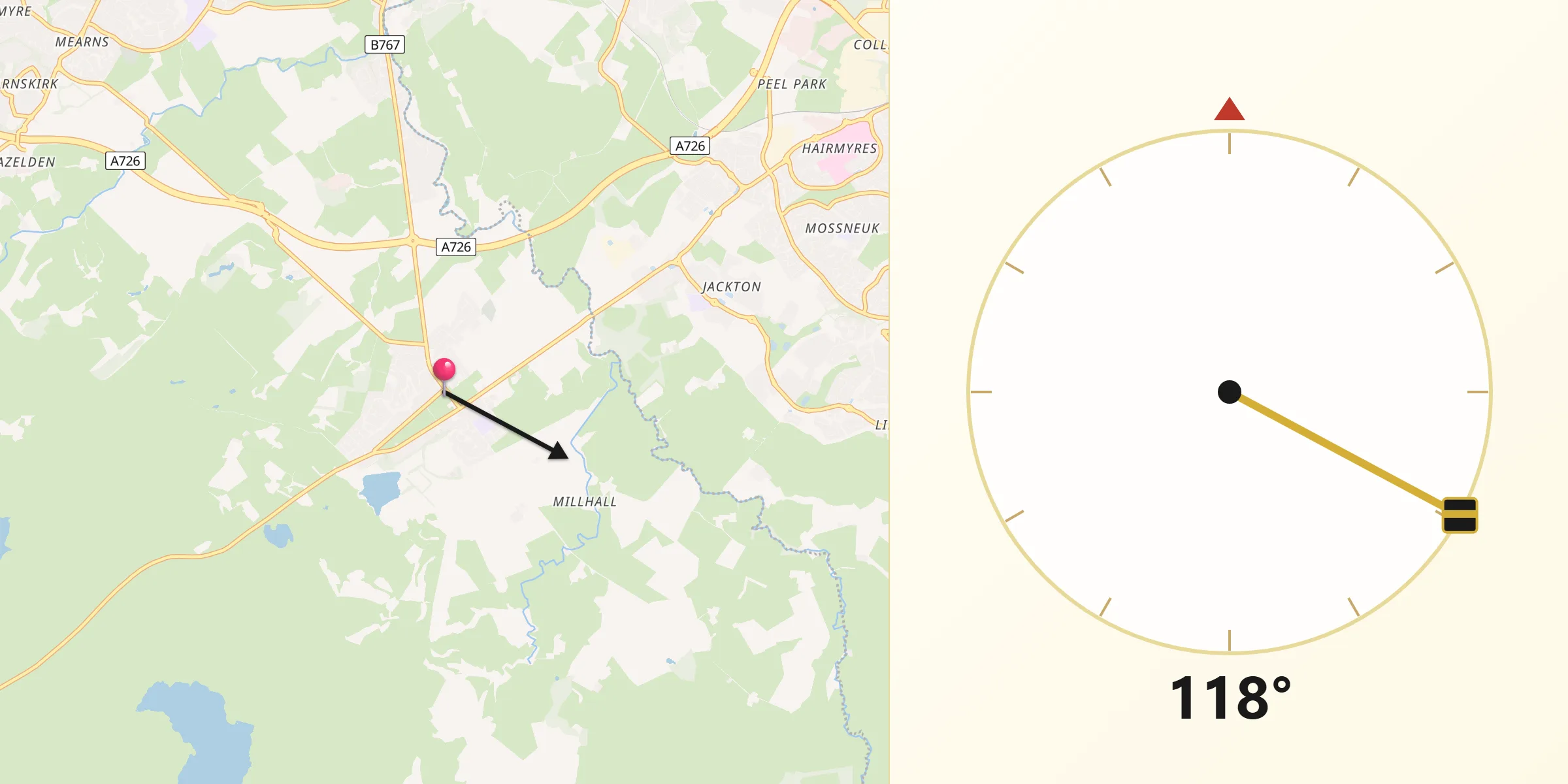 Qibla Direction from Eaglesham