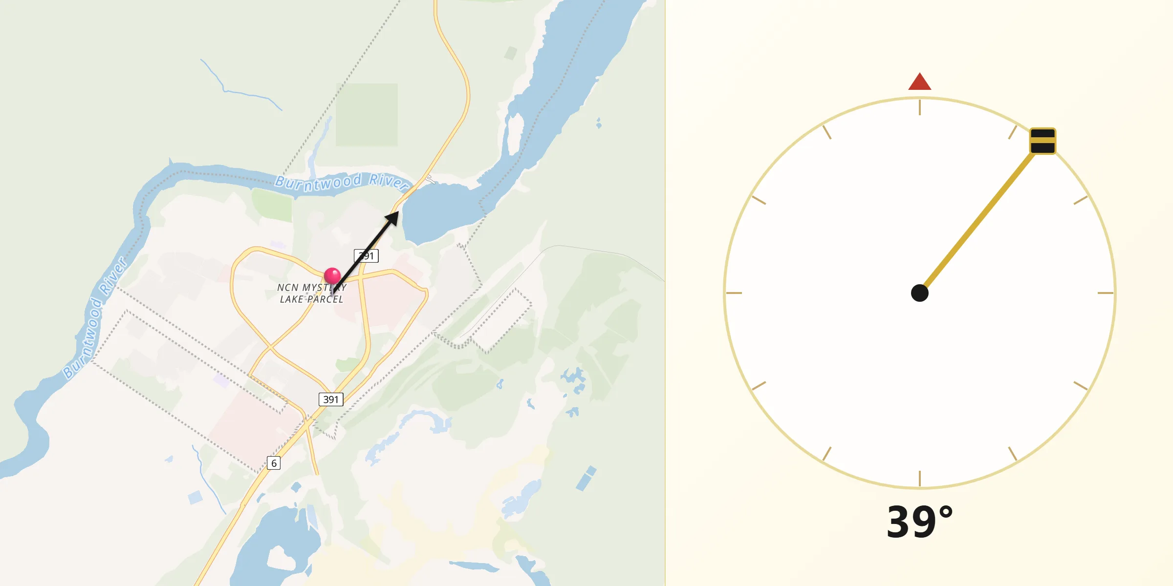 Qibla Direction from Thompson