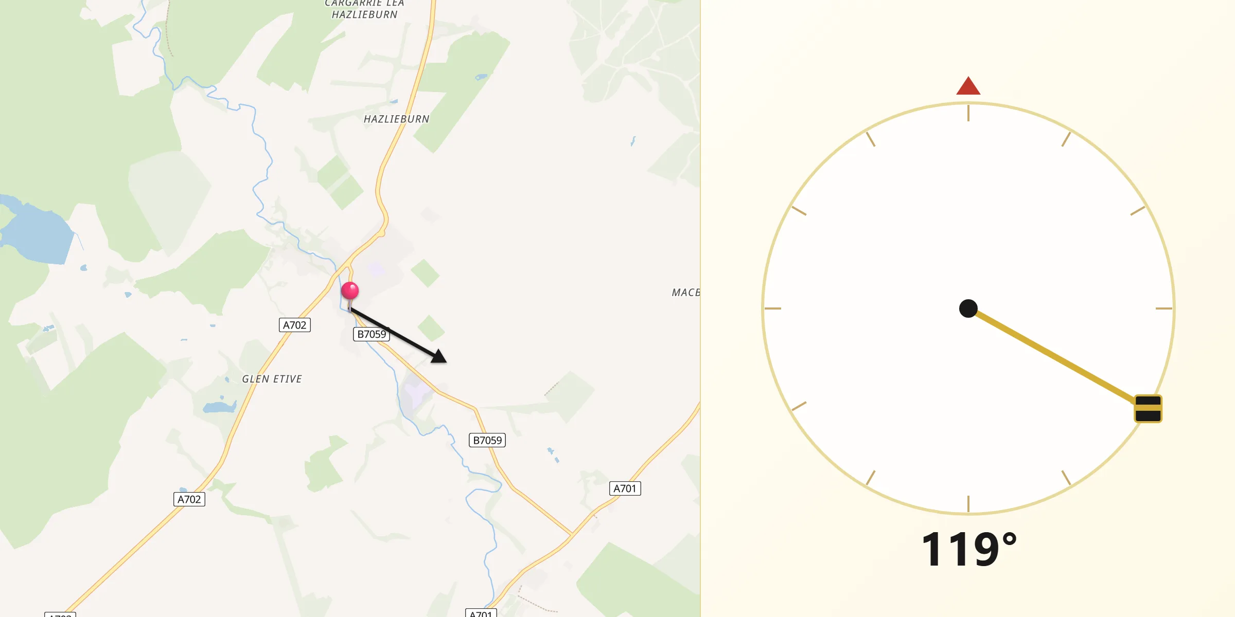 Qibla Direction from West Linton