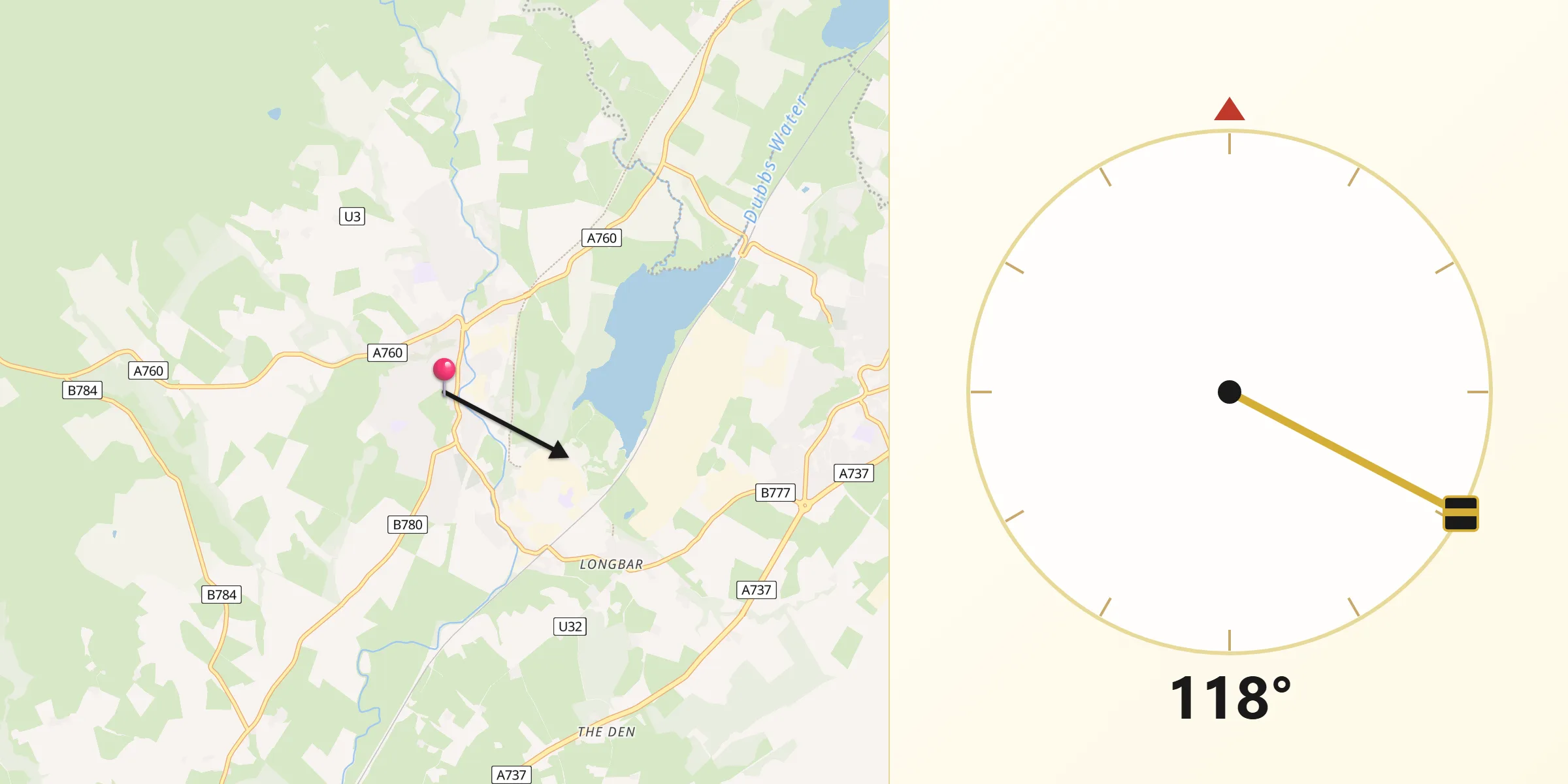 Qibla Direction from Kilbirnie