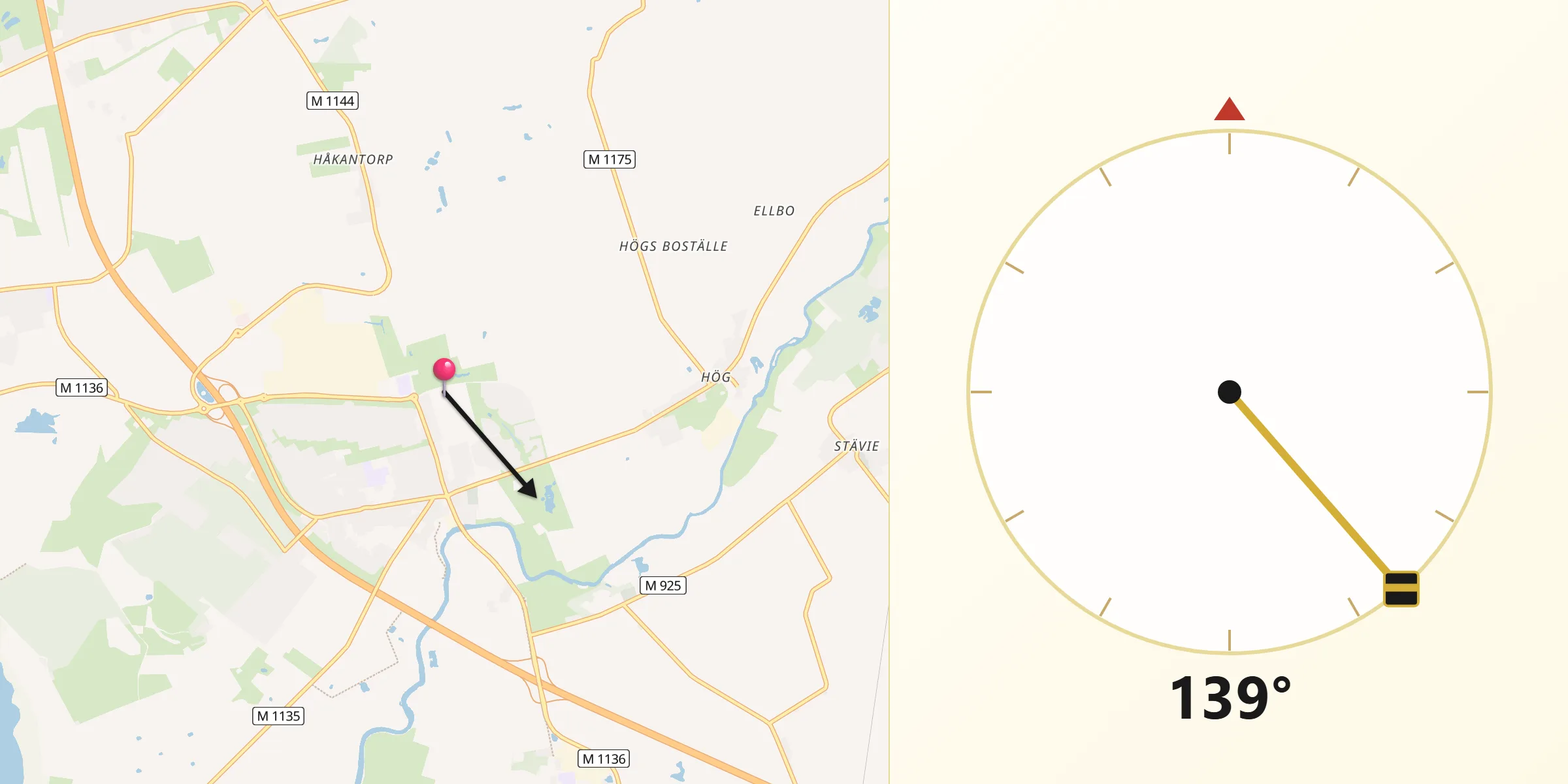 Qibla Riktning från Löddeköpinge