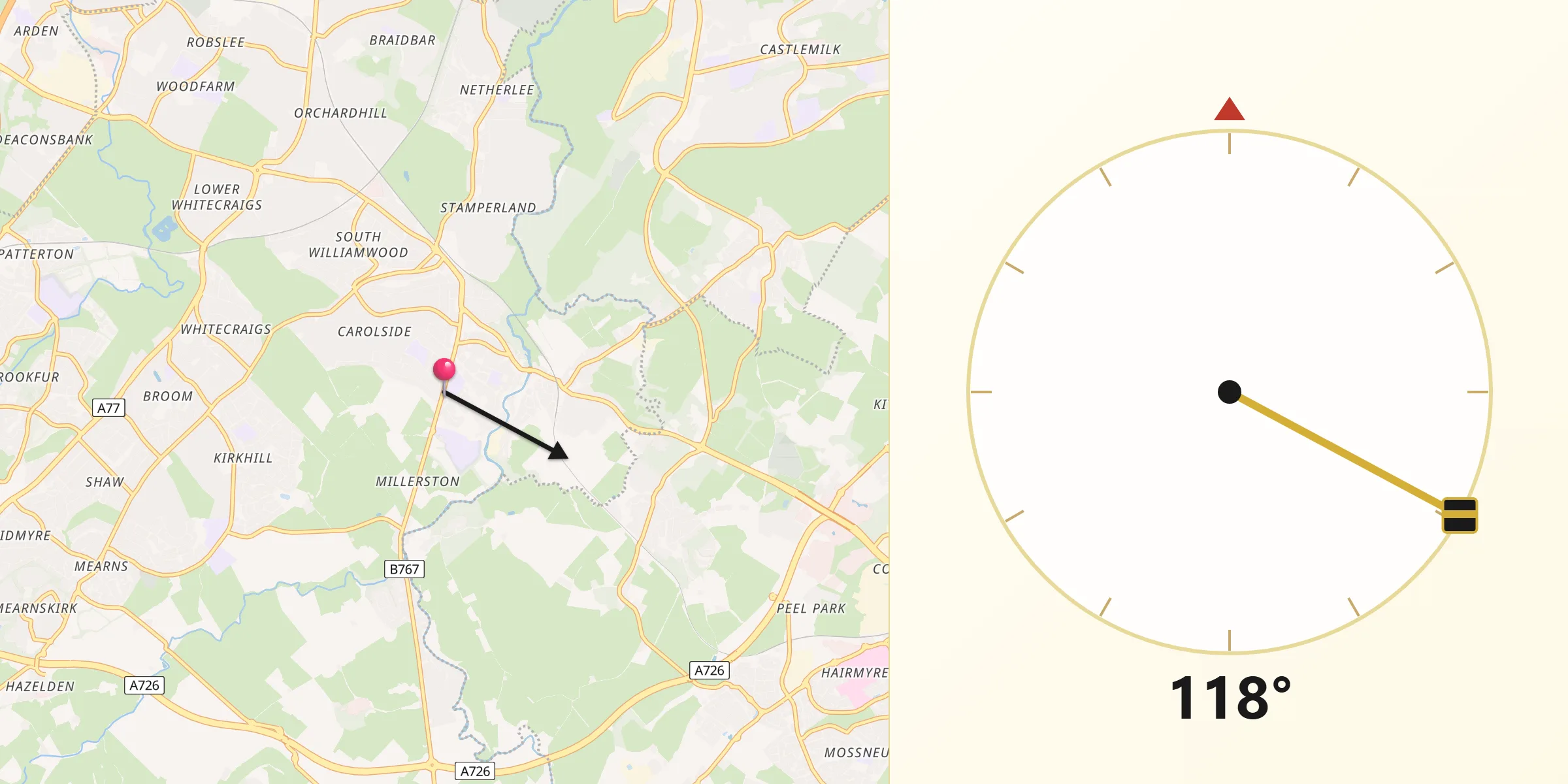 Qibla Direction from Busby