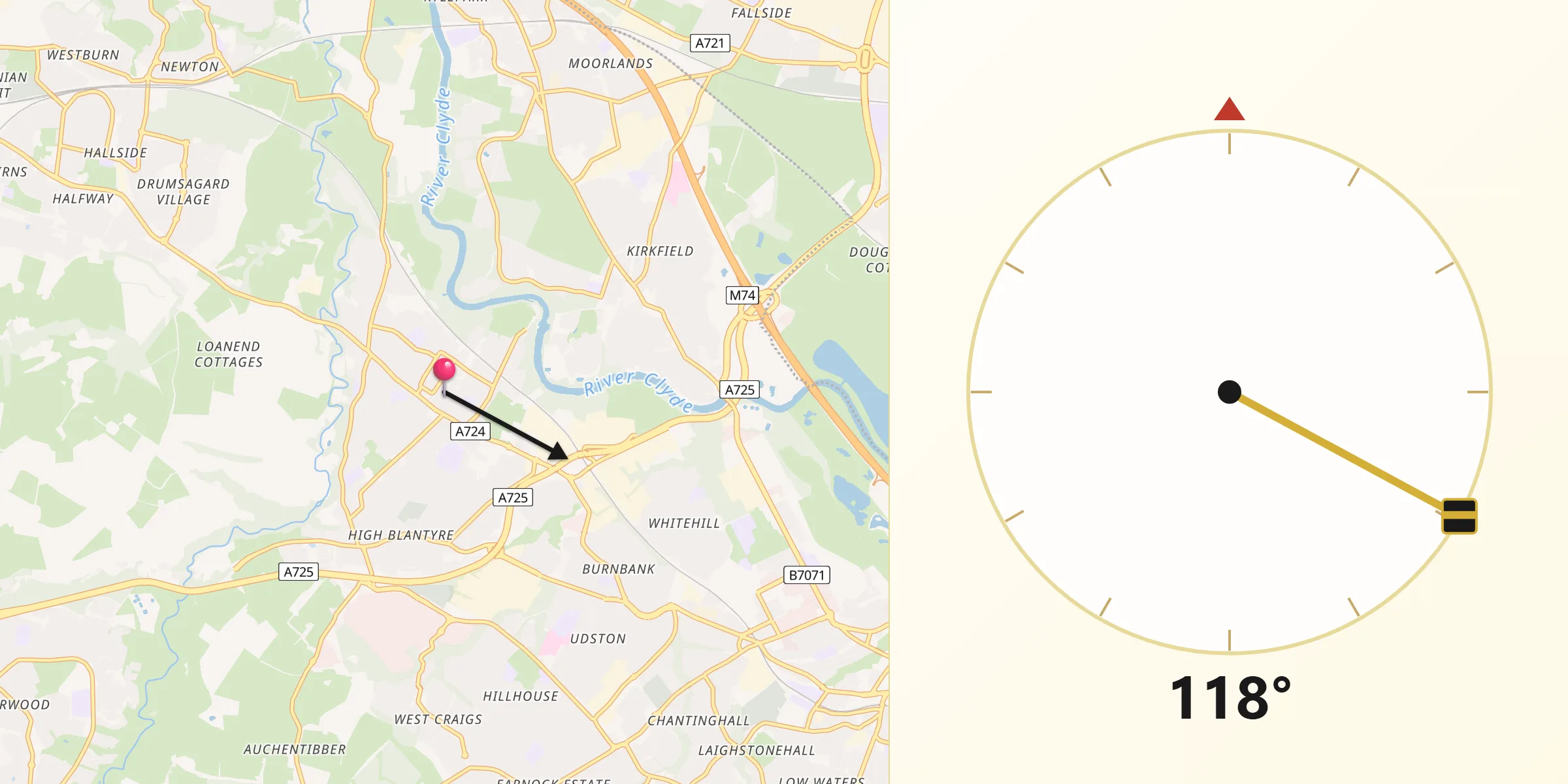 Qibla Direction from Blantyre