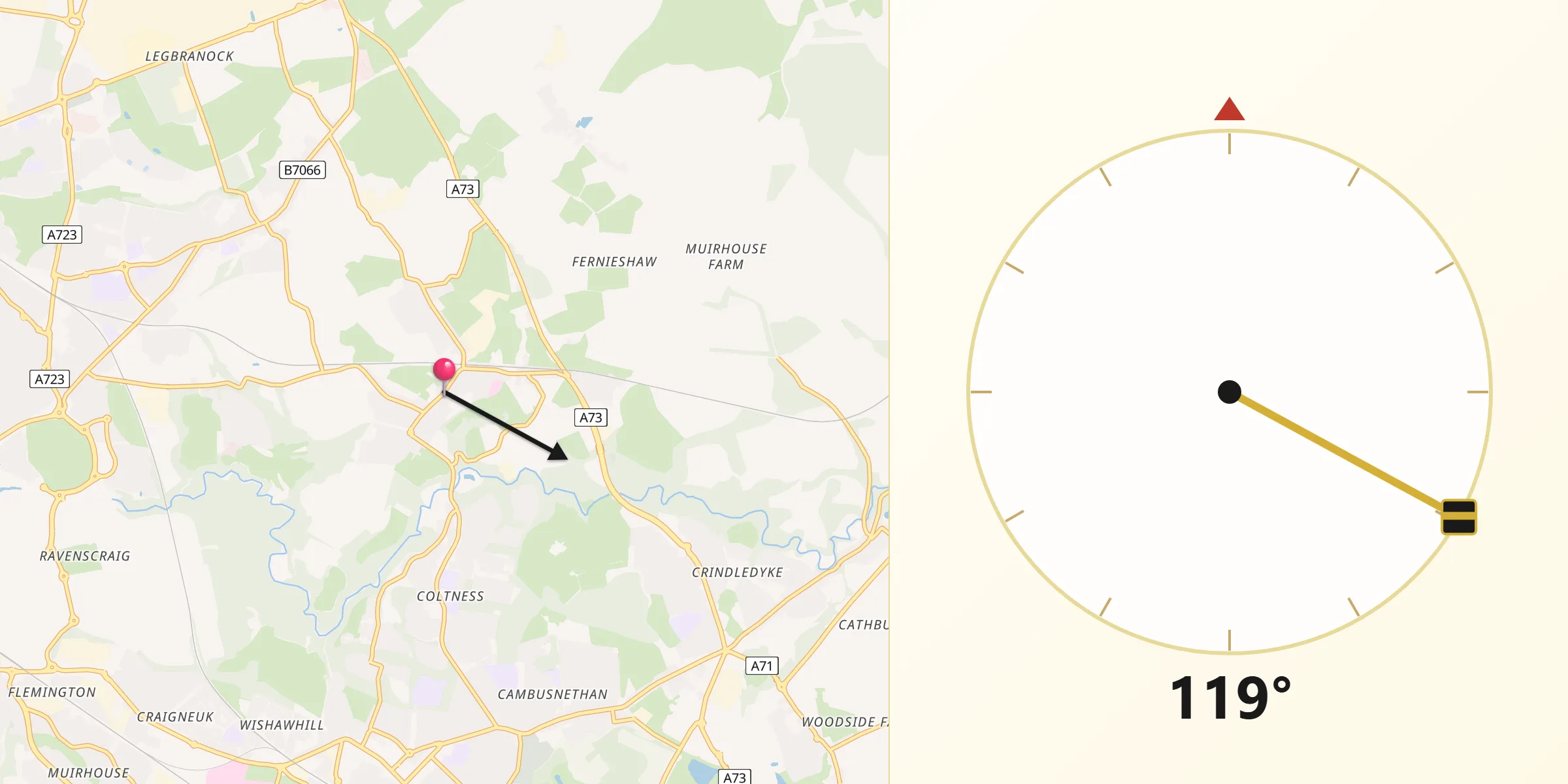 Qibla Direction from Cleland