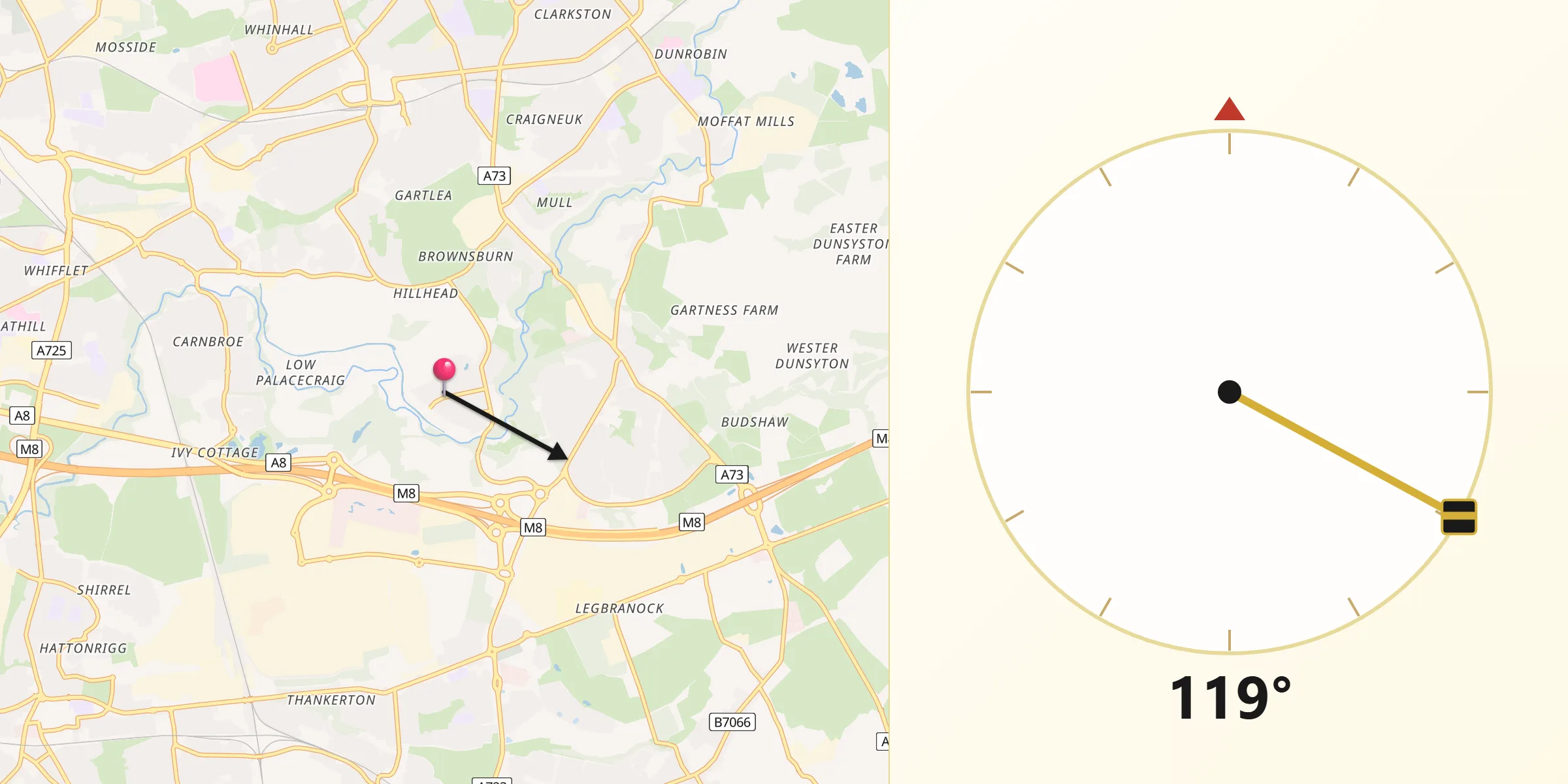 Qibla Direction from Calderbank