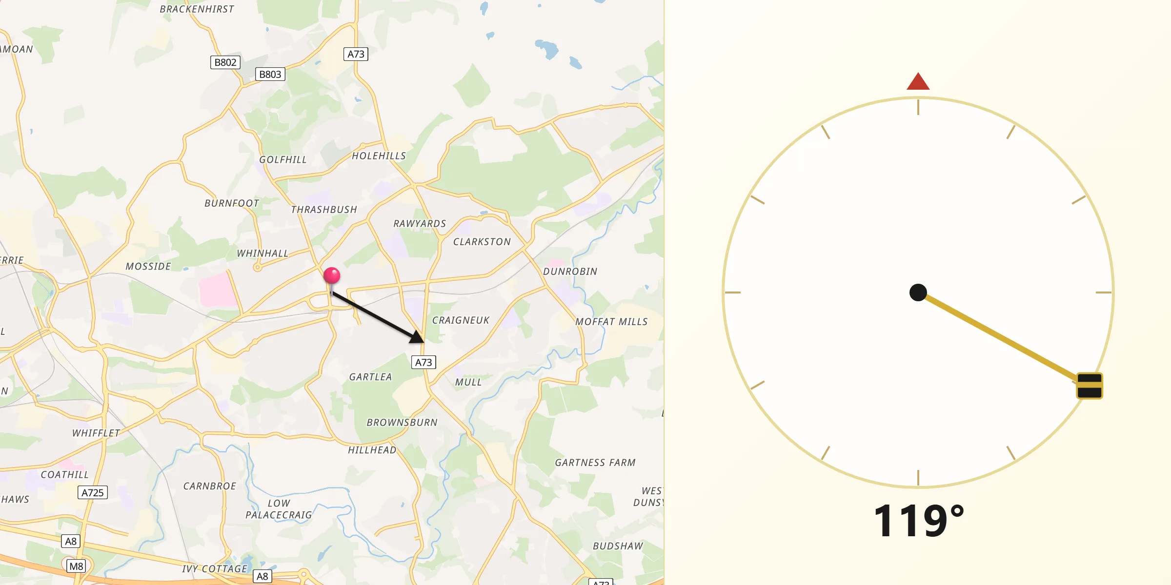 Qibla Direction from Airdrie