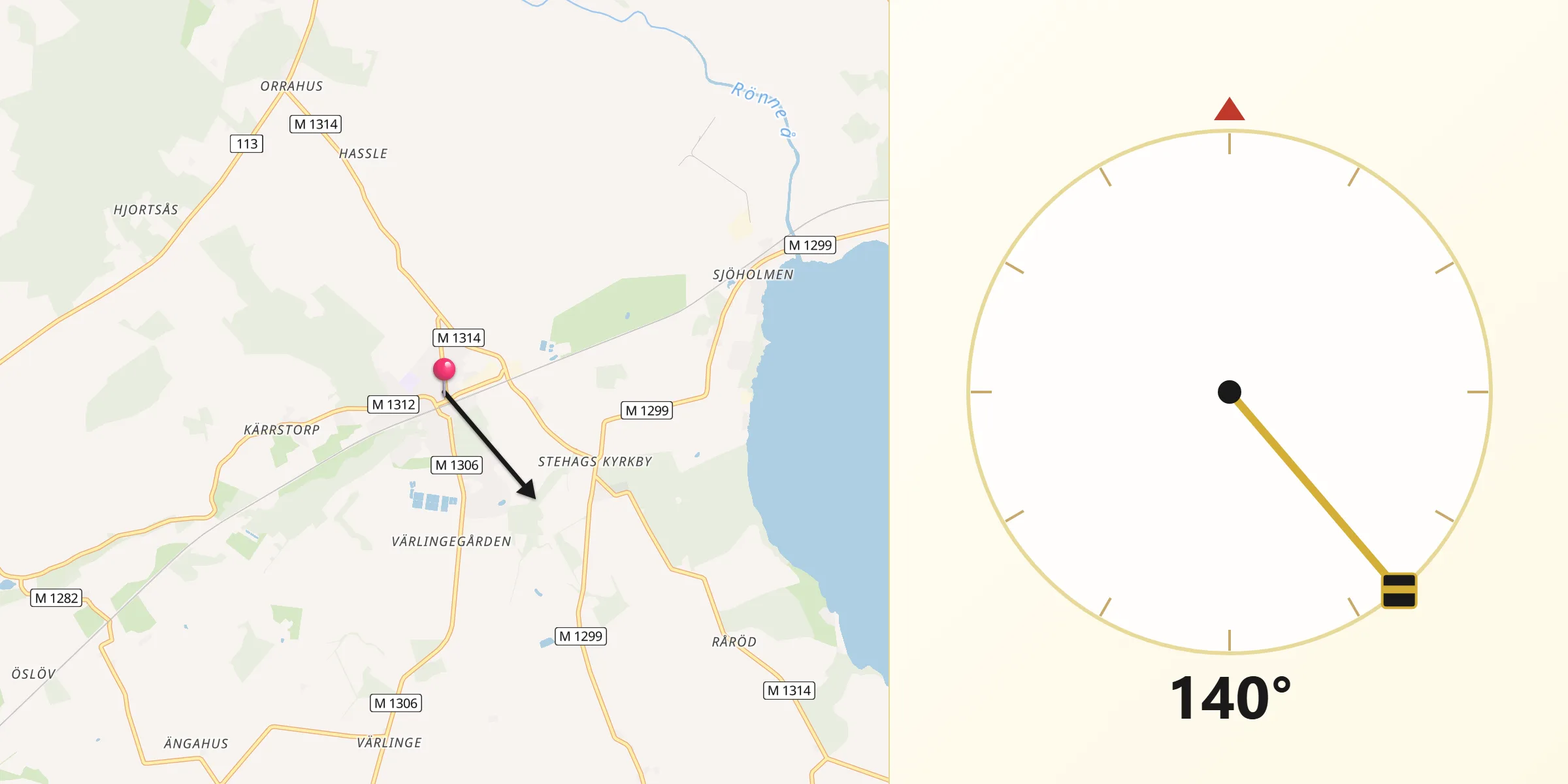 Qibla Riktning från Stehag