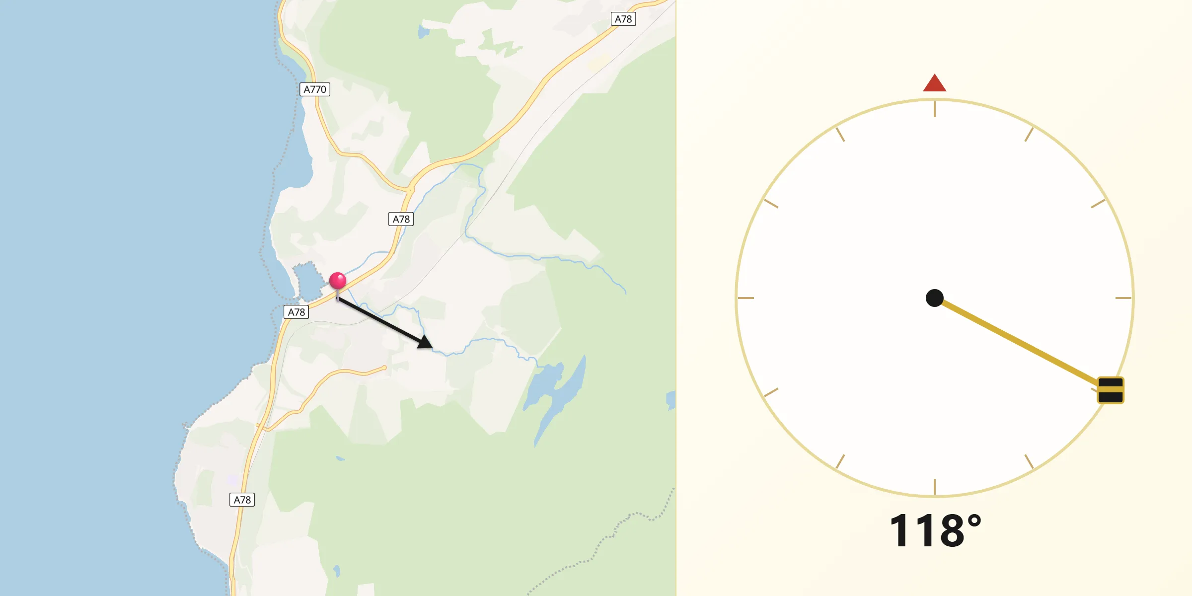 Qibla Direction from Inverkip