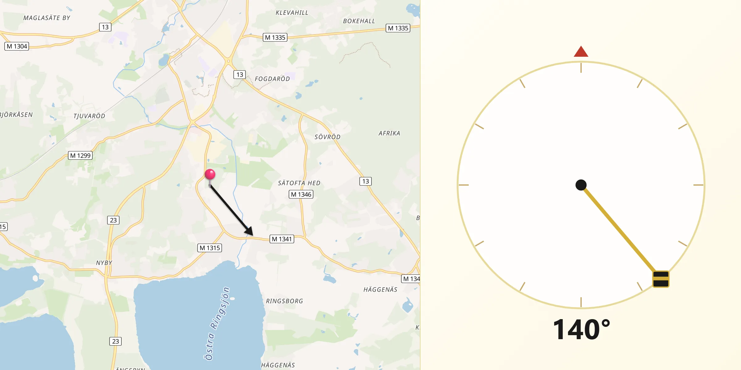 Qibla Riktning från Sätofta