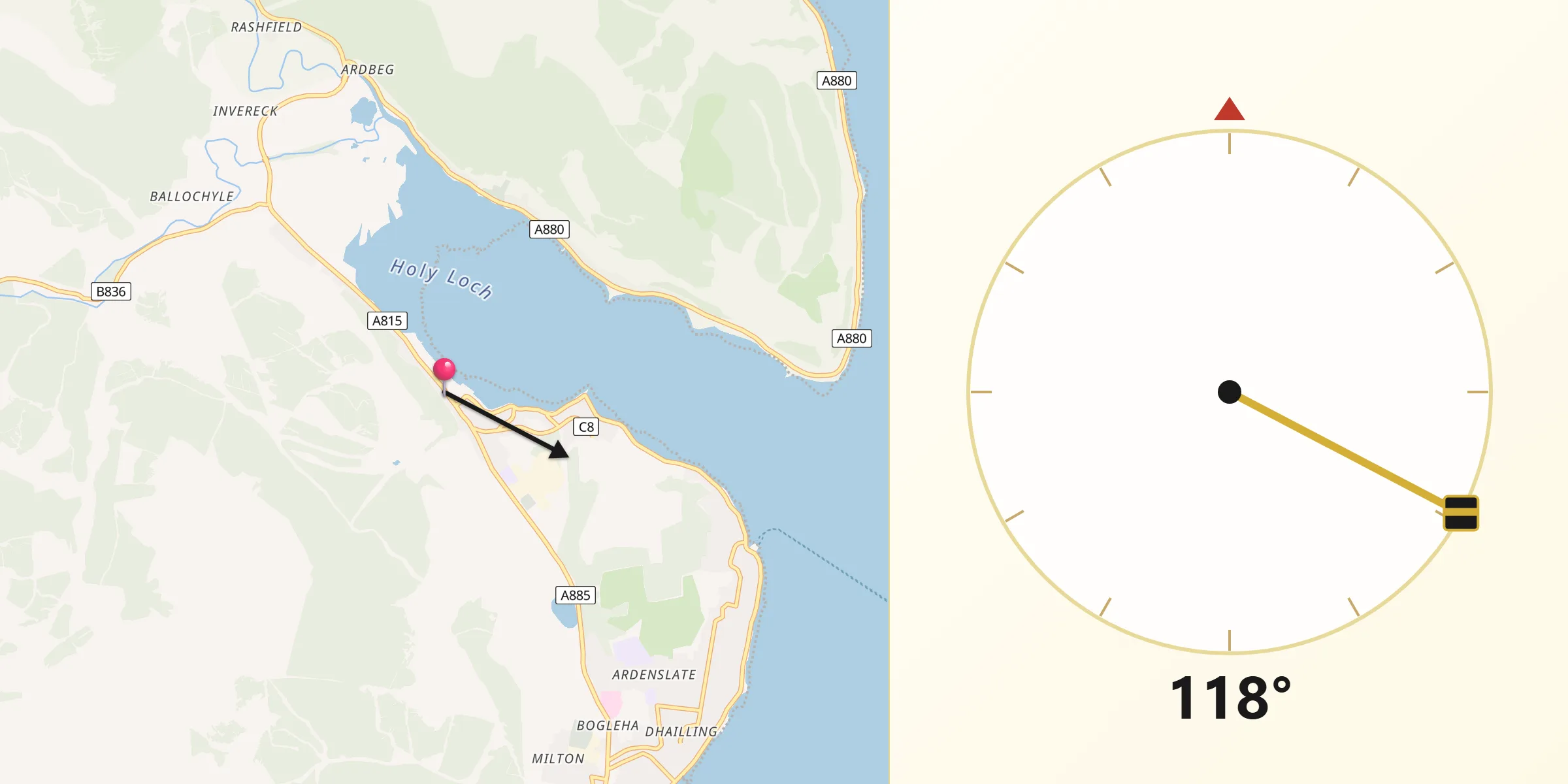 Qibla Direction from Sandbank