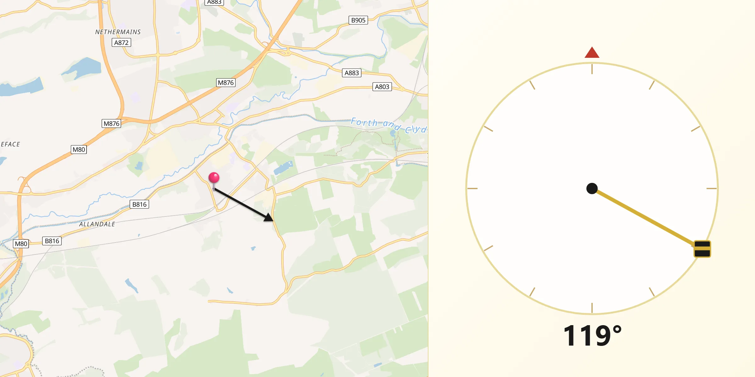 Qibla Direction from Greenhill