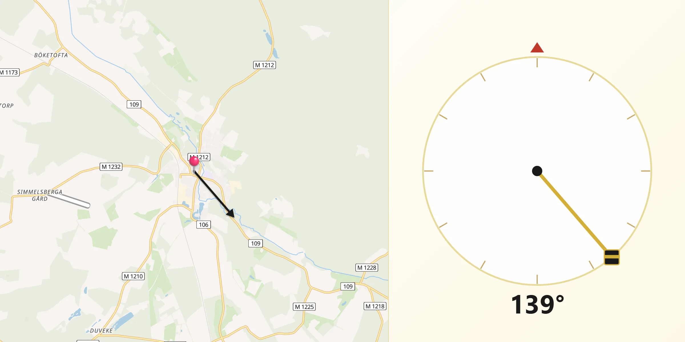 Qibla Riktning från Kågeröd