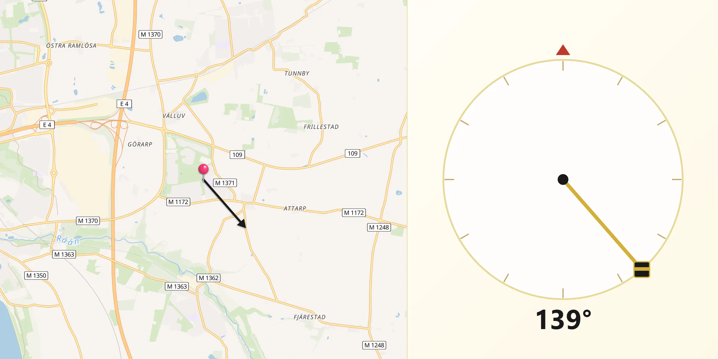 Qibla Riktning från Bårslöv