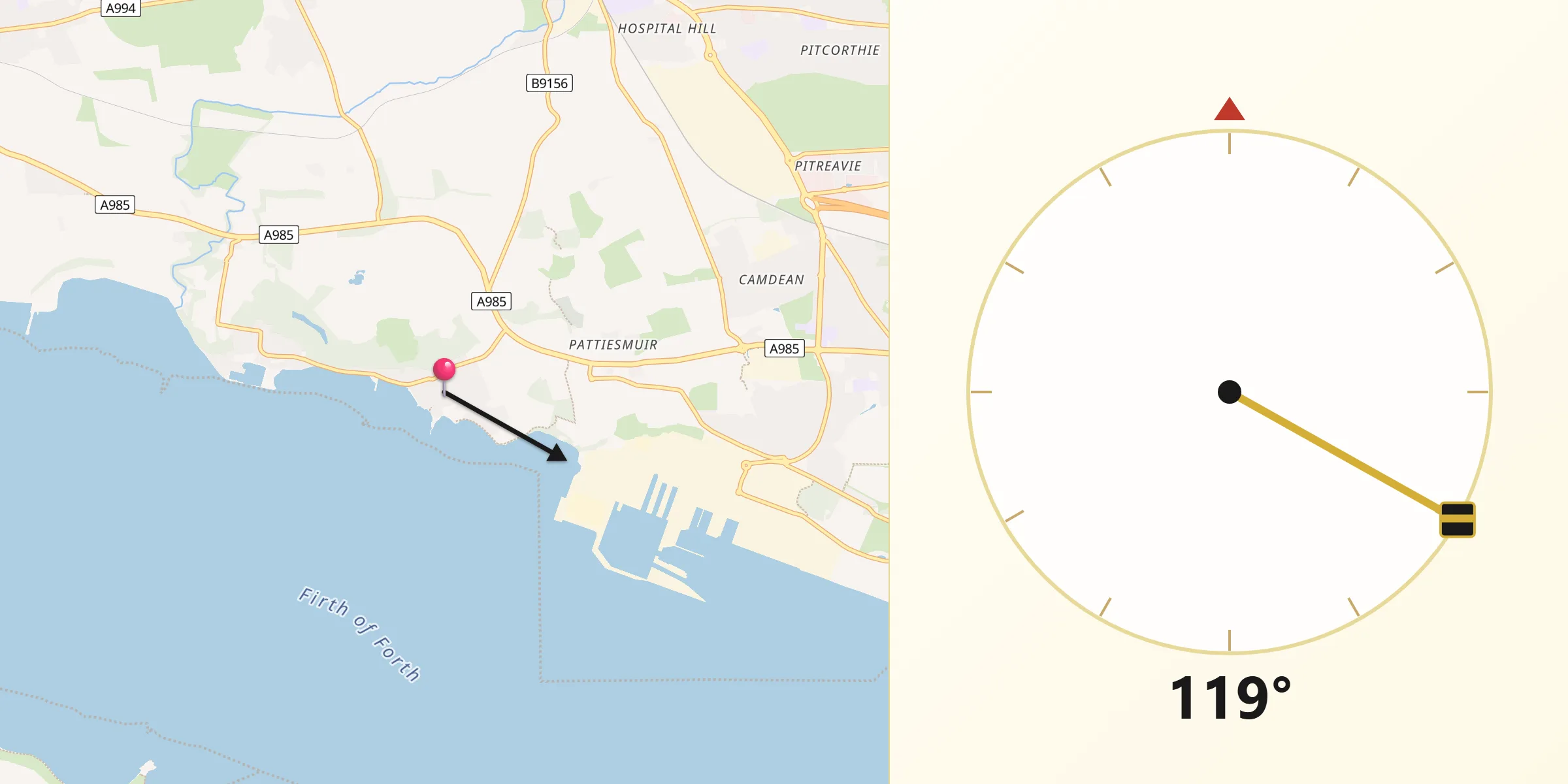 Qibla Direction from Limekilns