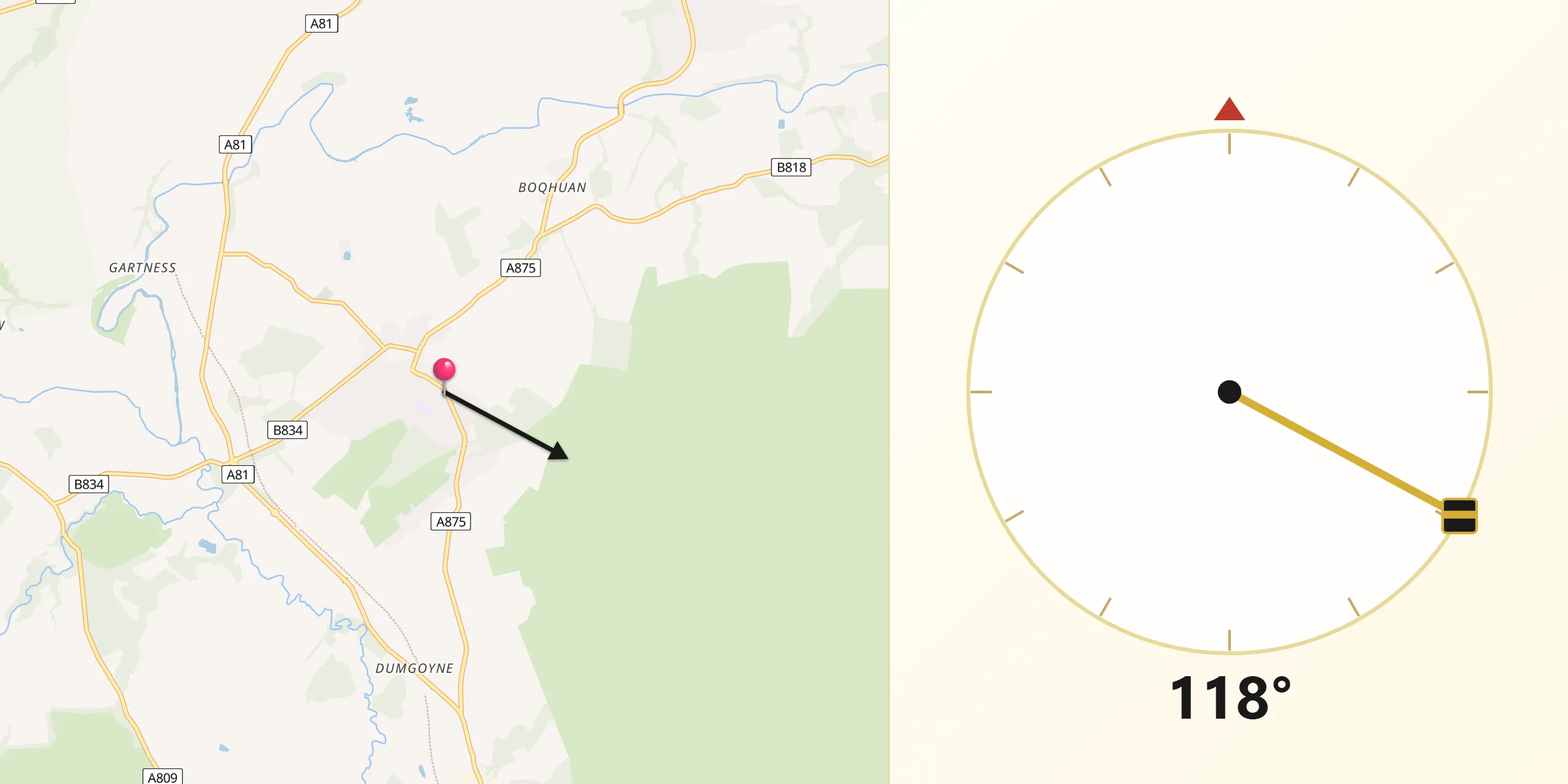 Qibla Direction from Killearn